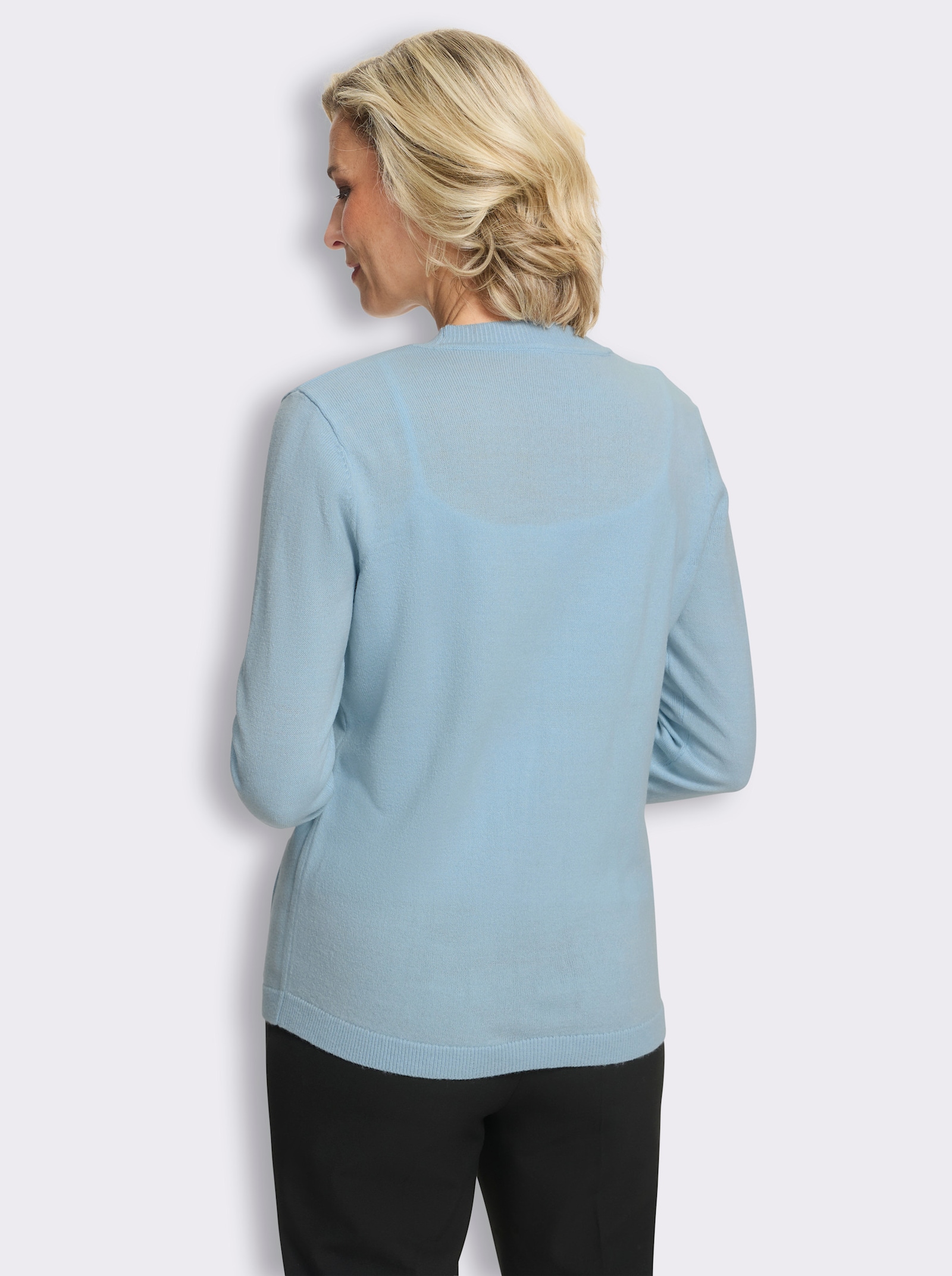 Strickjacke in Feinstrick-Qualität - hellblau