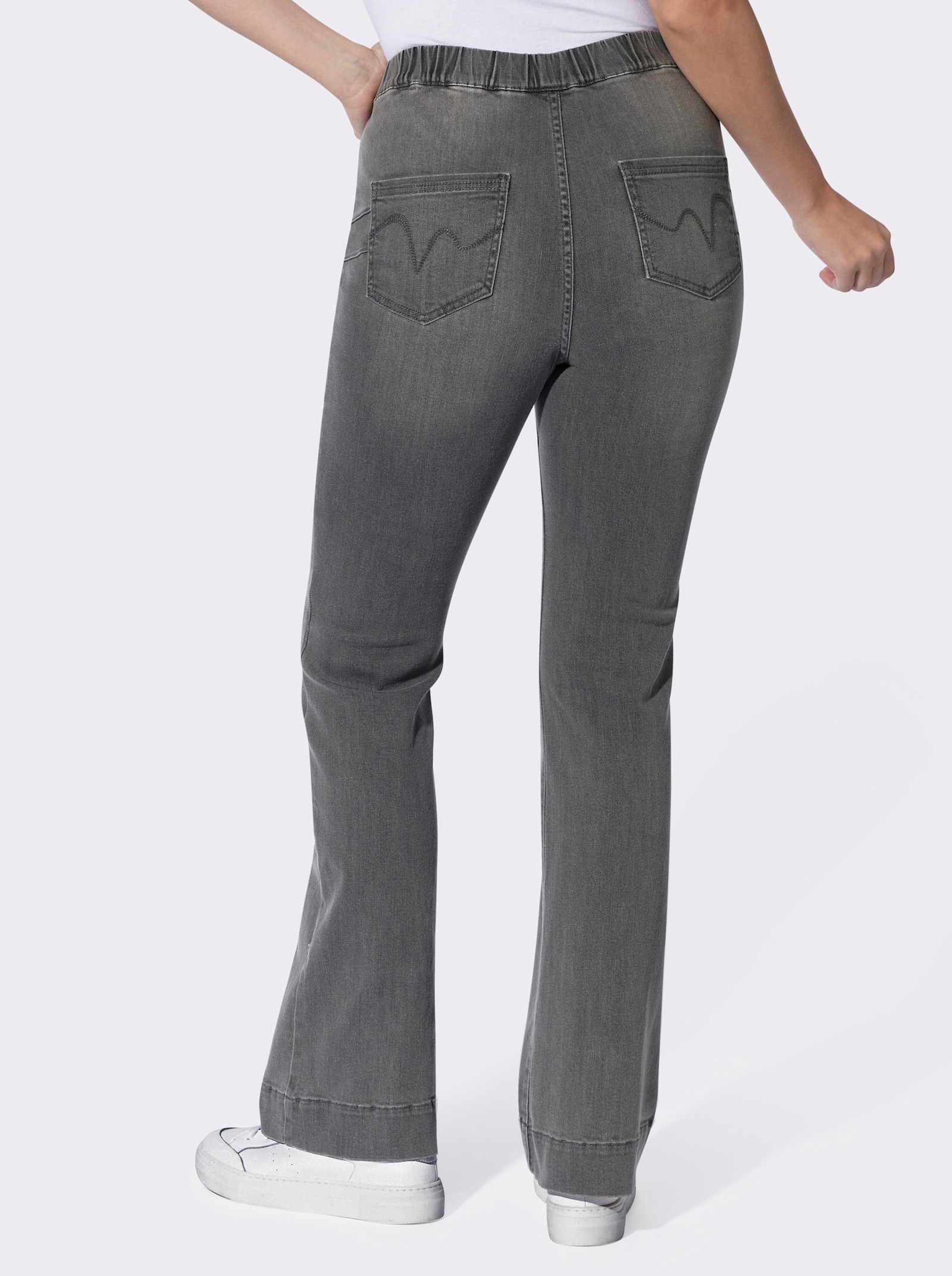 heine Schlupfjeans in Bootcut-Form - stone-grey-denim
