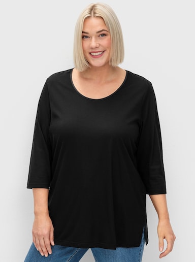 sheego Rundhalsshirt - schwarz