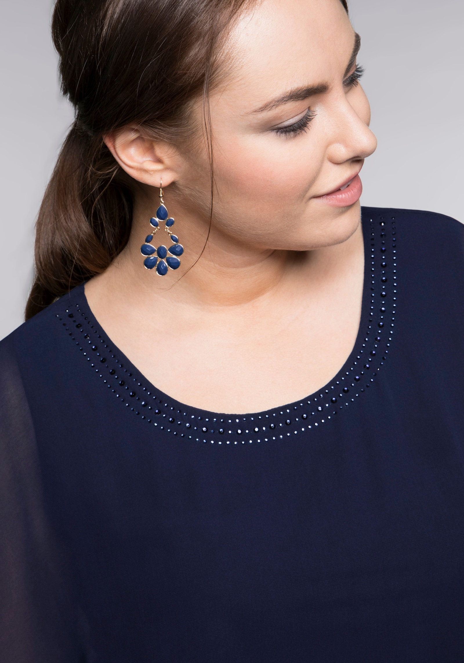 sheego Tunika in 2-in-1-Optik - marine