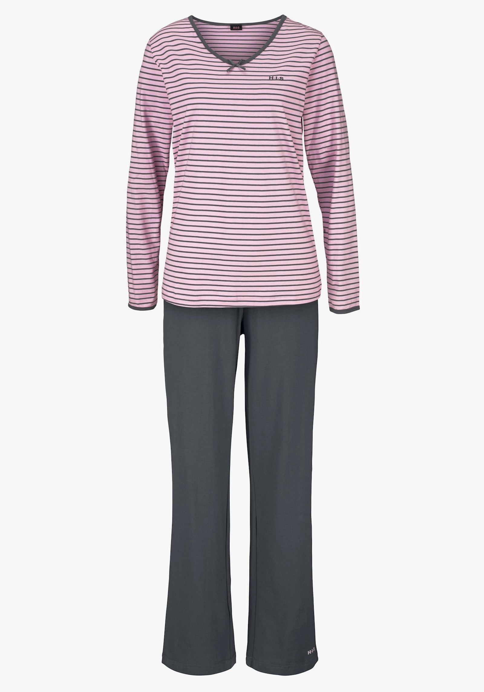 H.I.S Pyjama - rosa-anthrazit