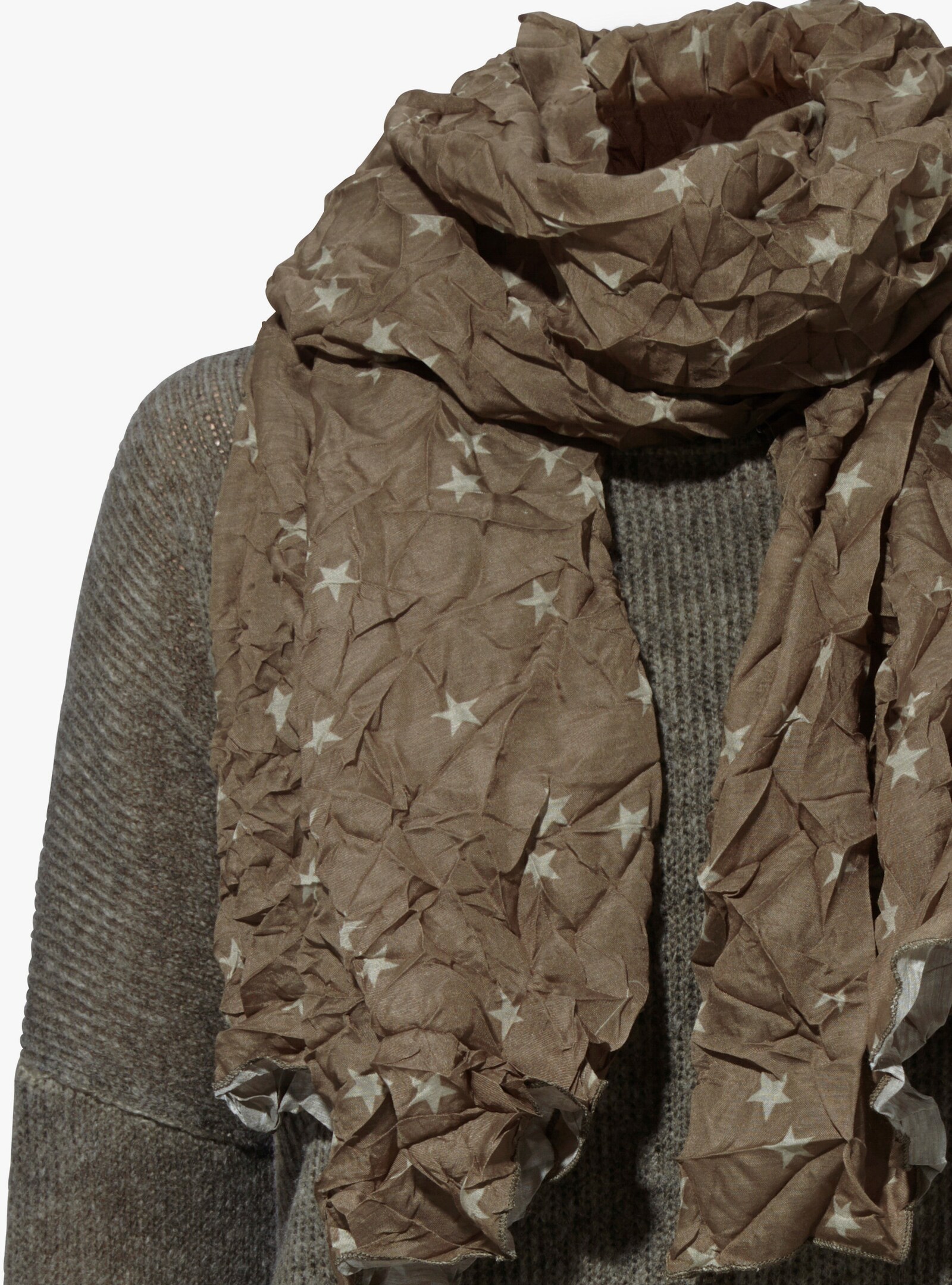 heine 2-in-1-Shirt mit Schal - khaki