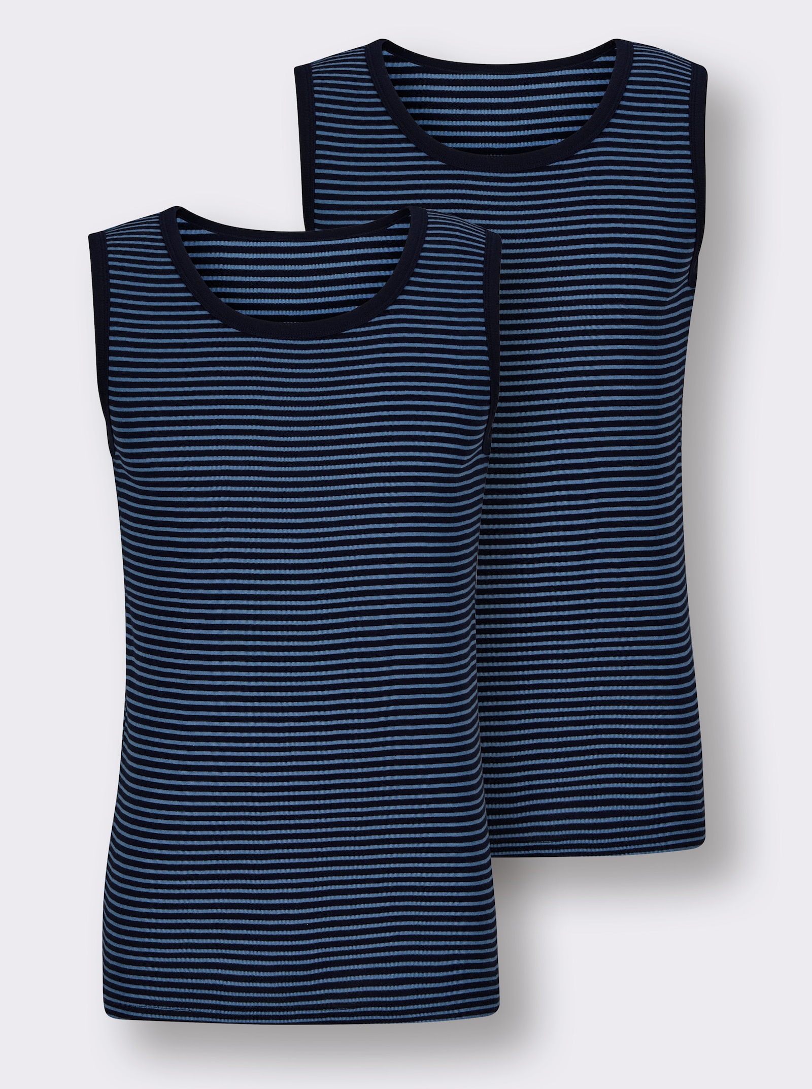 wäschepur men Shirt - marine-mittelblau-gestreift