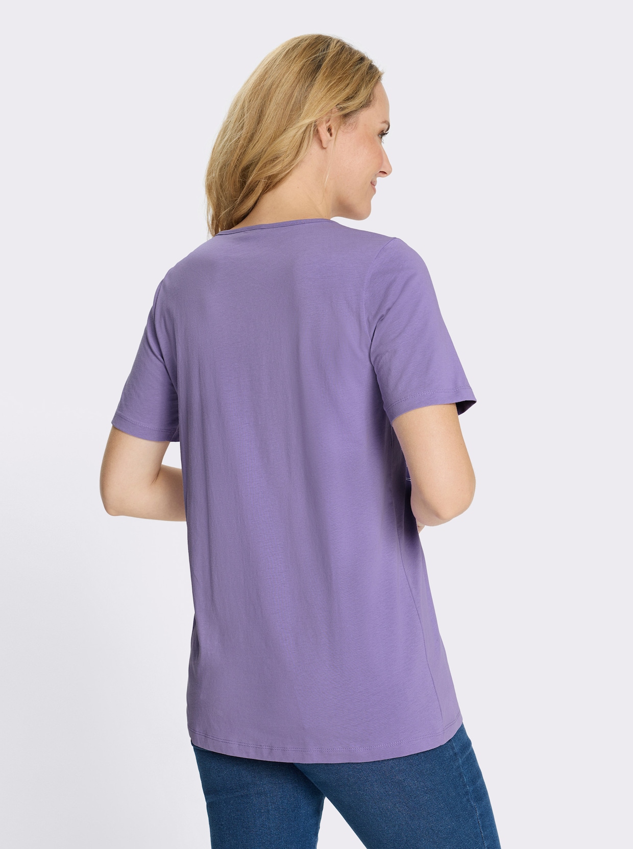 Longshirt mit Mandala-Motiv - lavendel-weiß