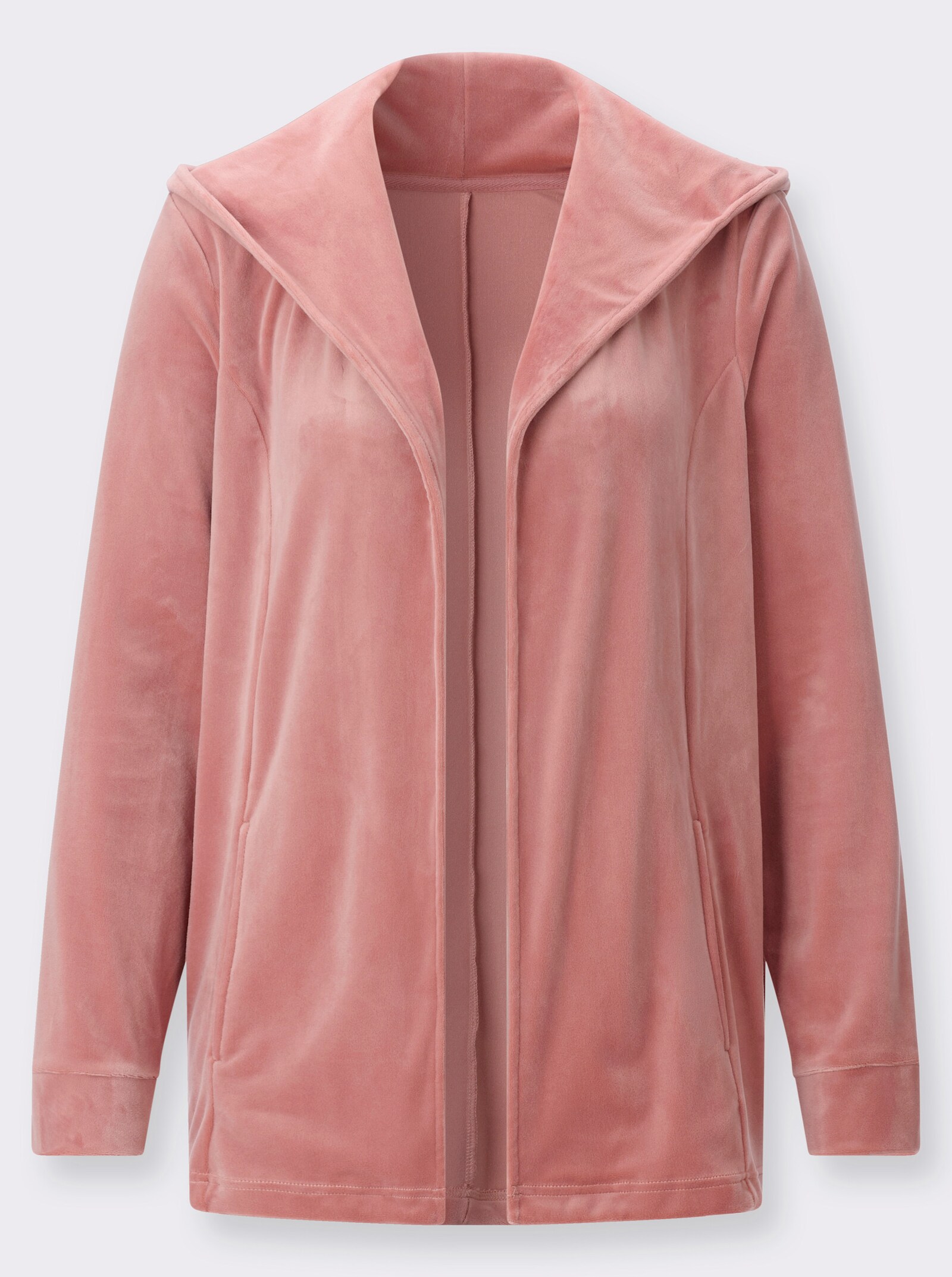 Nickijacke in offener Form - rosenholz