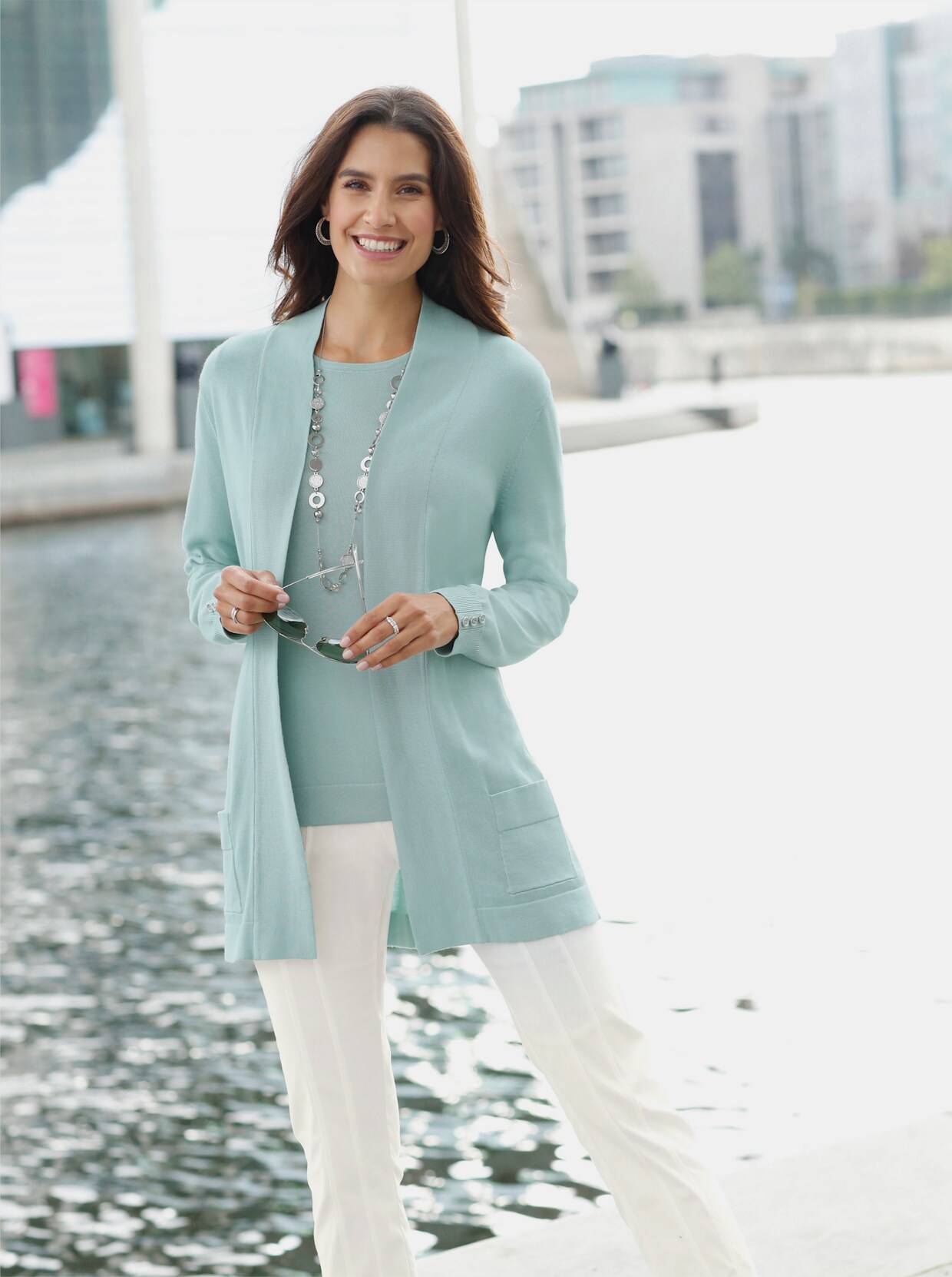Strickjacke - kalkmint