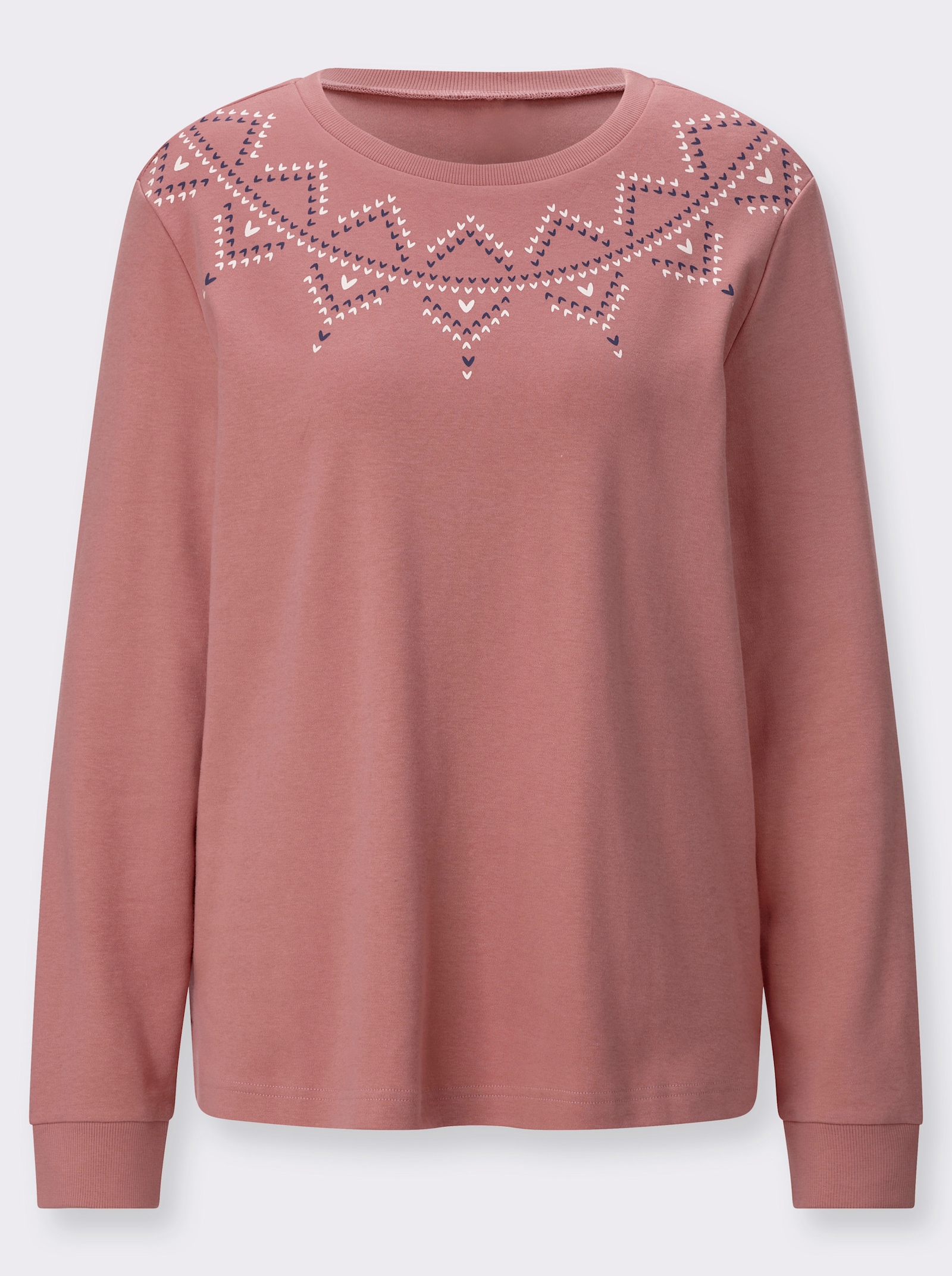 Sweatshirt mit platziertem Grafik-Print - rosenholz