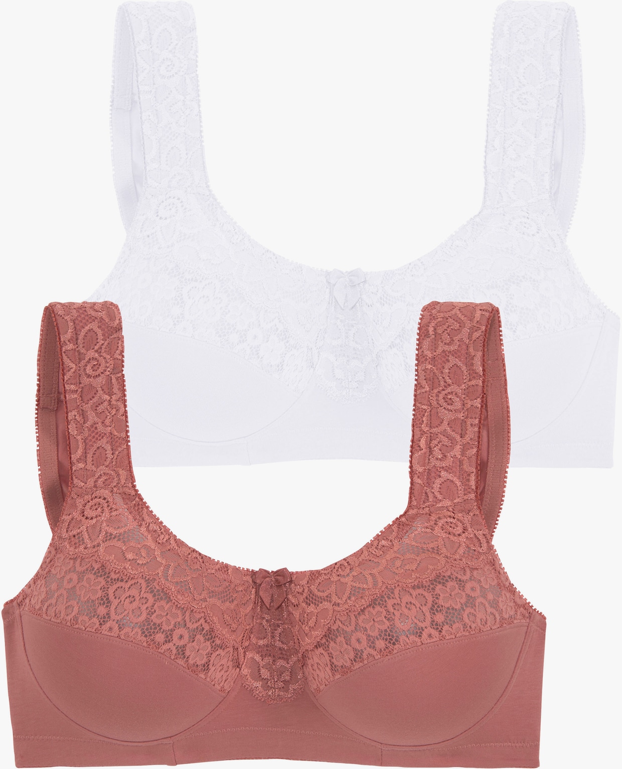 petite fleur Soutien-gorge large - terre cuite + crème