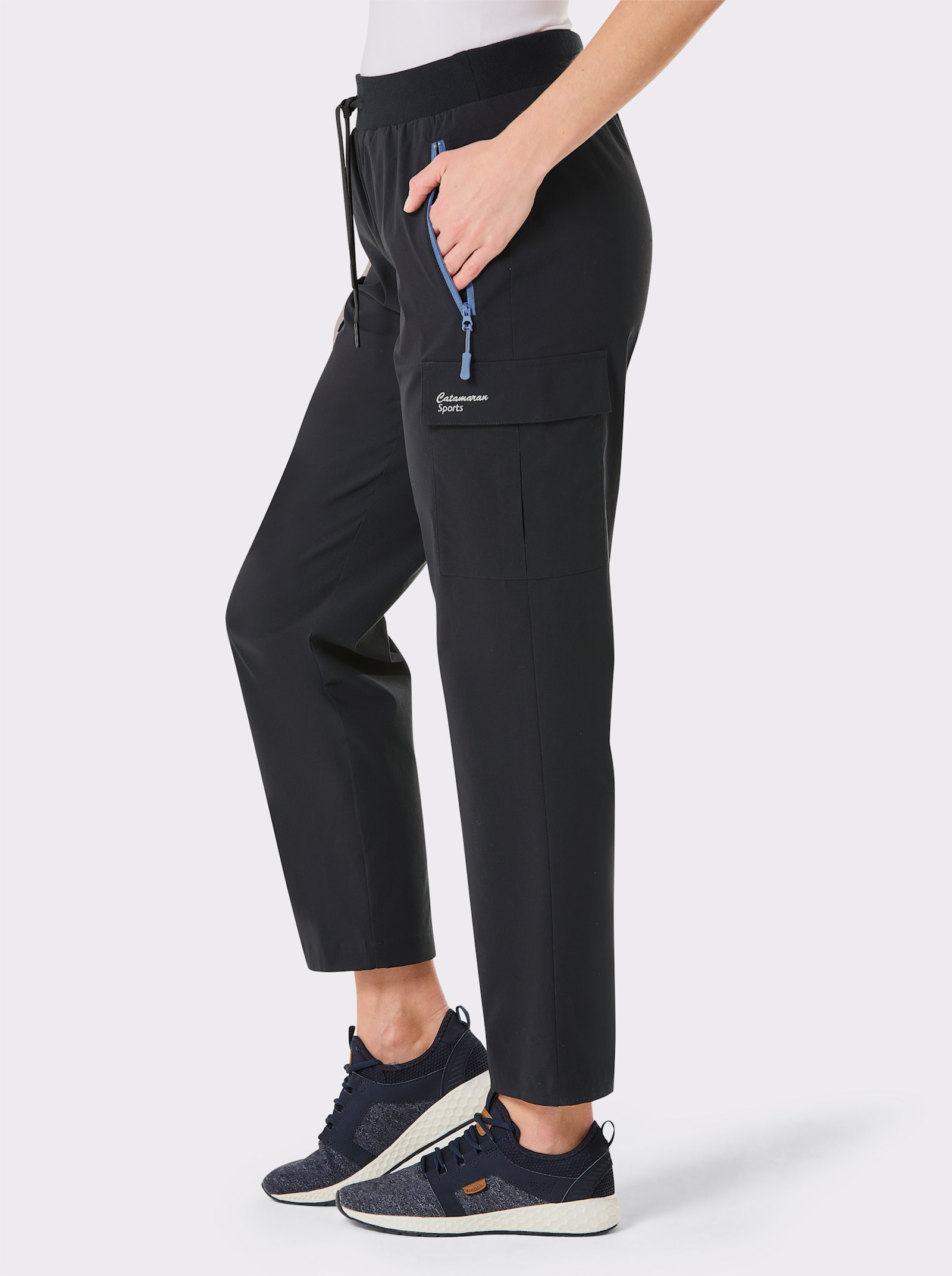 Catamaran Sports Funktionshose mit Reissverschluss-Gesässtasche - schwarz