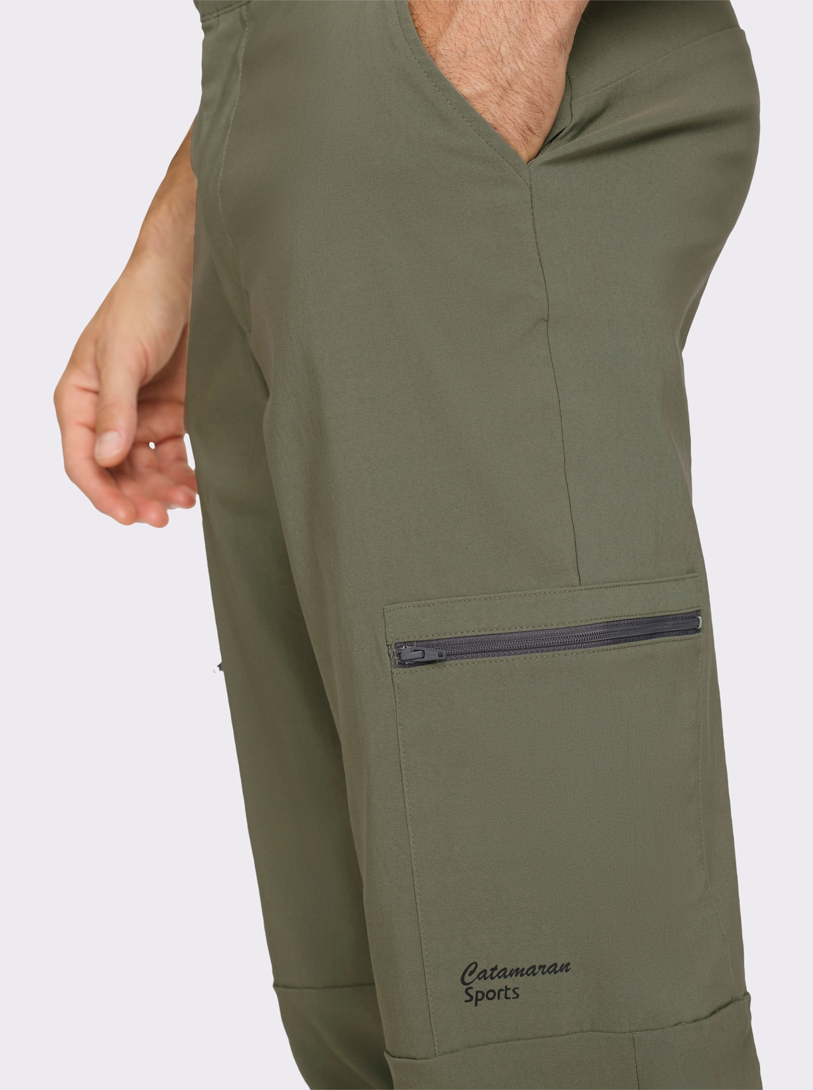 Catamaran Sports Trekkinghose mit Reißverschluss-Cargotaschen - khaki