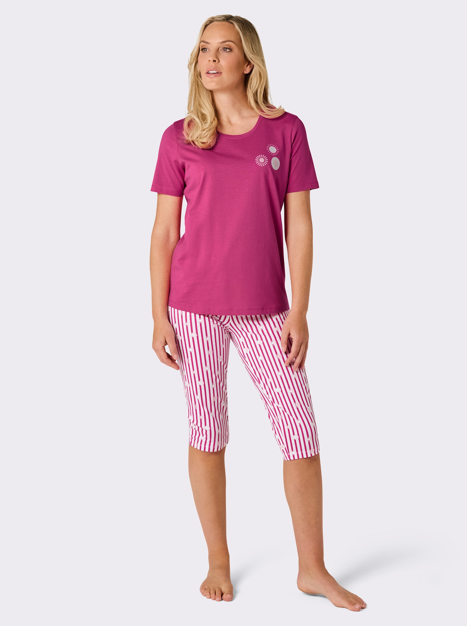wäschepur Capri-Anzüge - eisblau-bedruckt + fuchsia-bedruckt