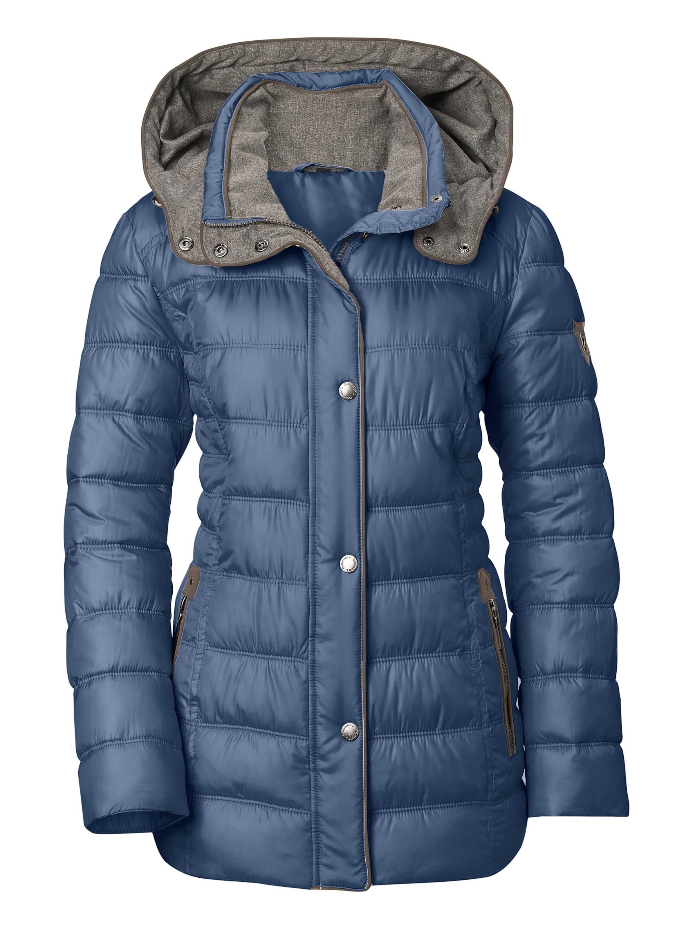 Casual Looks Damen Blau Steppjacke Gr. 44, (Jeansblau), 100% Polyester, Gemustert, Mehrfarbig, Unifarben, Figurumspielend, Jacken Steppjacke, Top... - Bild 4