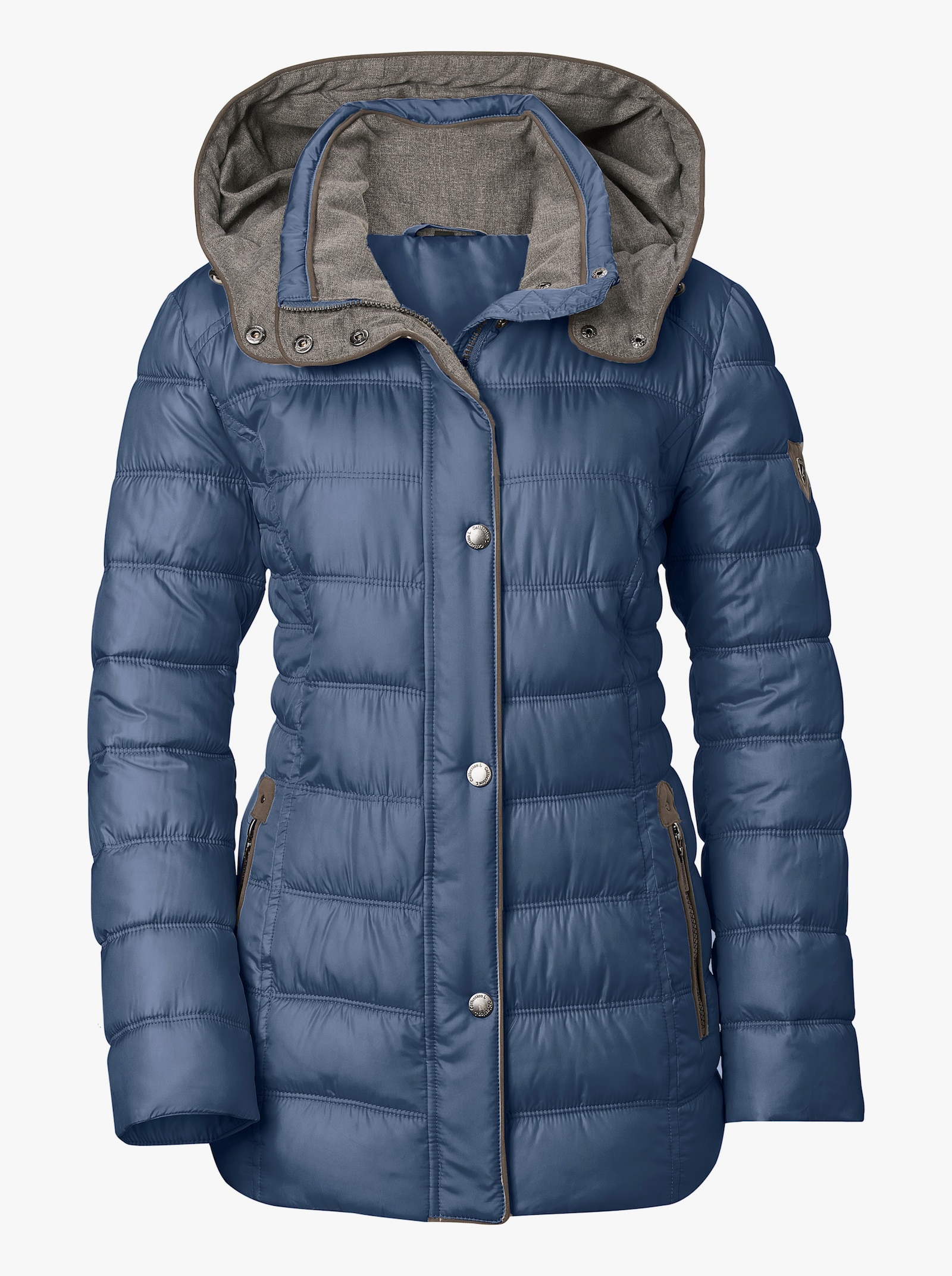 Steppjacke mit abnehmbarer Kapuze - jeansblau