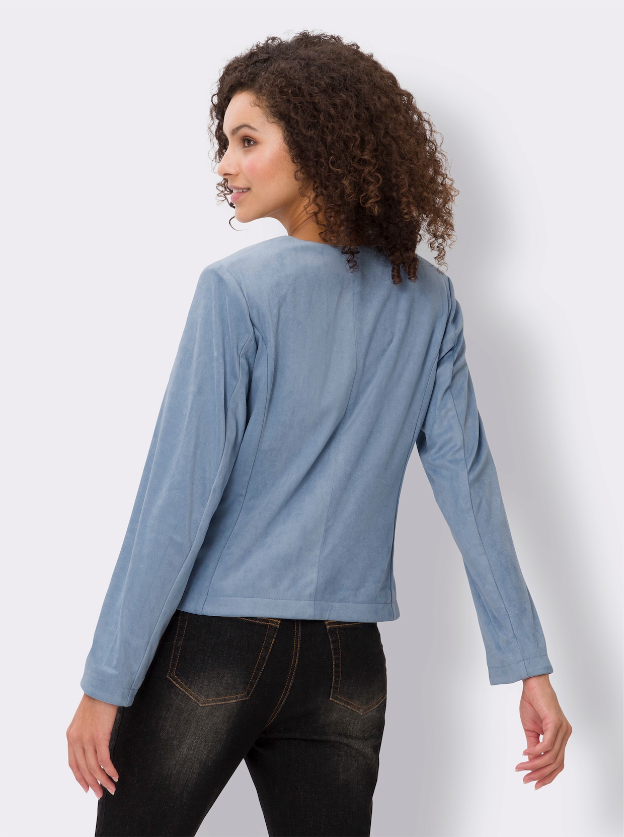heine Blazer van imitatieleer - bleu