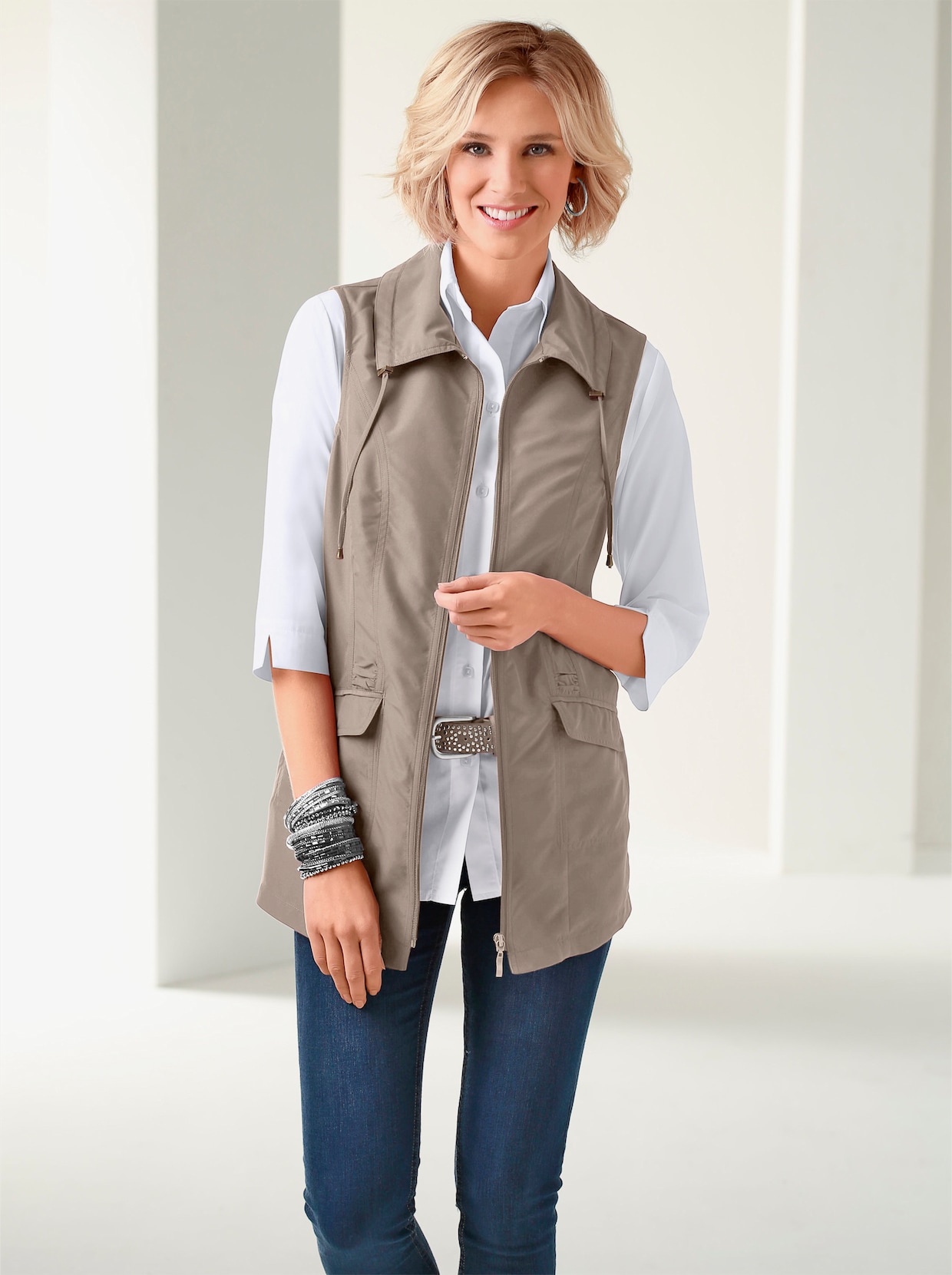 Lang vest - beige