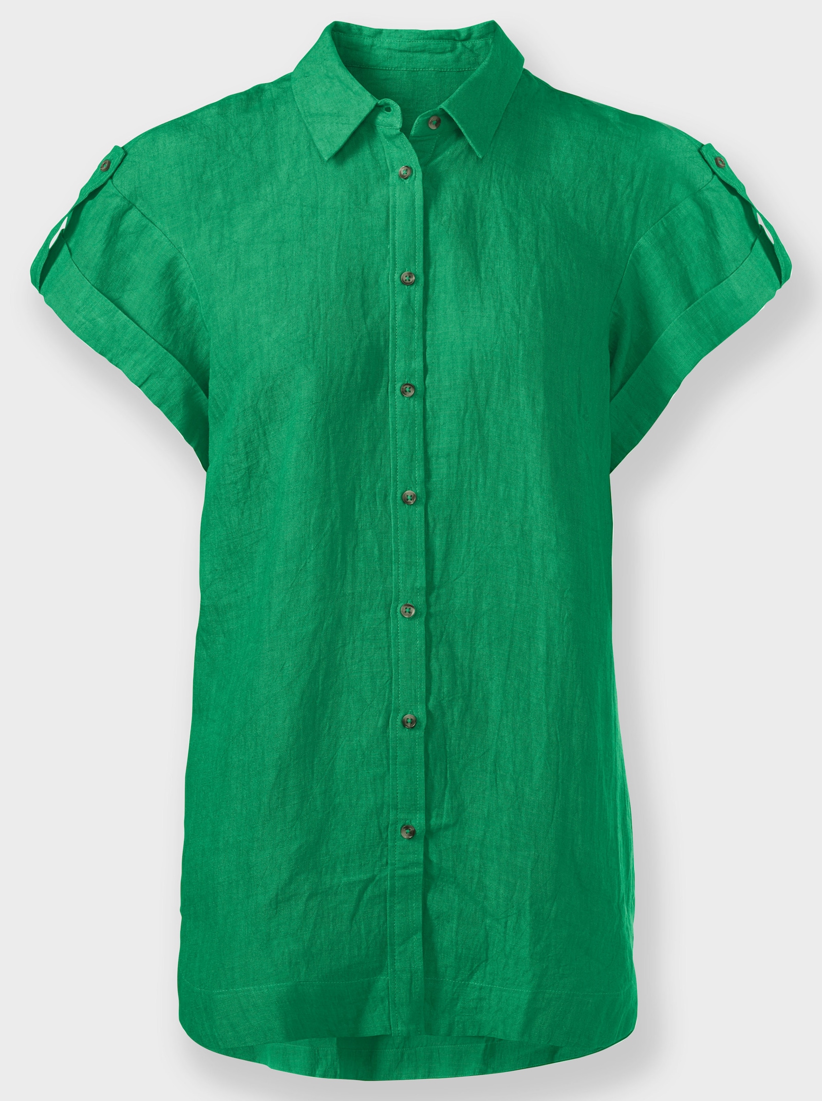 heine Leinenbluse mit Seitenschlitzen - grasgrün