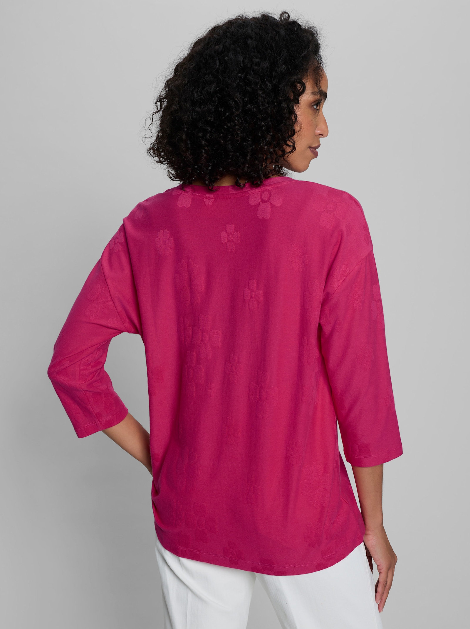 heine Shirt mit Jacquard-Muster - pink-gemustert
