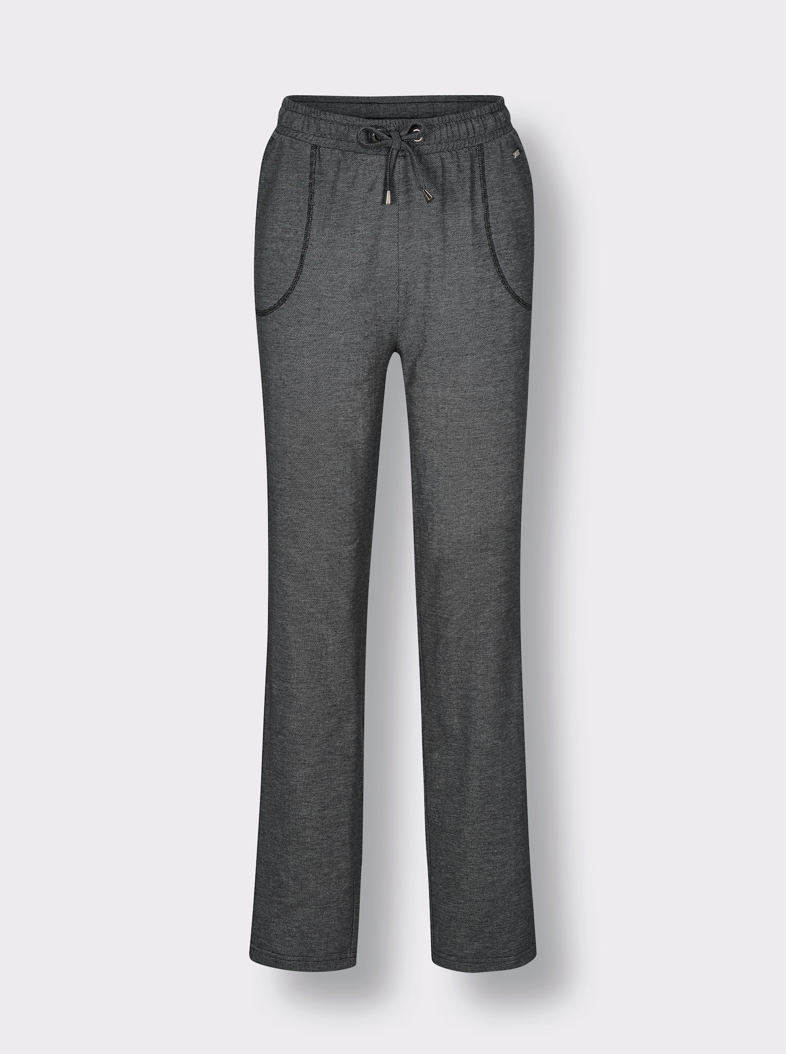 feel good Dehnbund-Hose in Jeans-Optik - schwarz-meliert