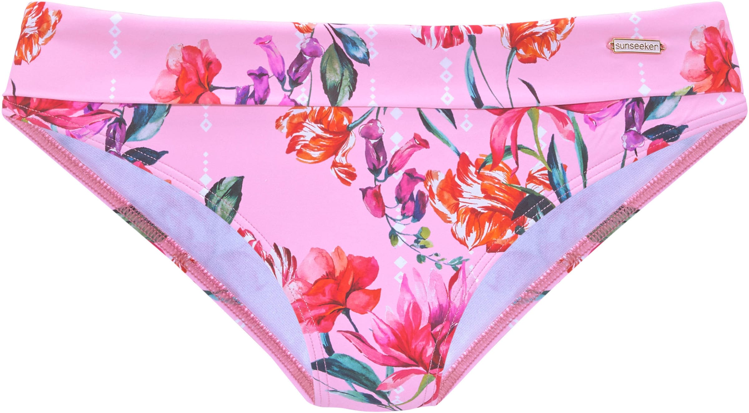 Micro V günstig Kaufen-Bikini-Hose in rosa-bedruckt von Sunseeker. Bikini-Hose in rosa-bedruckt von Sunseeker <![CDATA[Bikinihose von Sunseeker. Frischer, floraler Druck. Mit Umschlagbund. Klassisch geschnitten. Aus der Mix-Kini-Serie. Softe Microfaser-Qualität.]]>. 