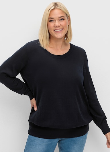 sheego Strickpullover - tiefblau