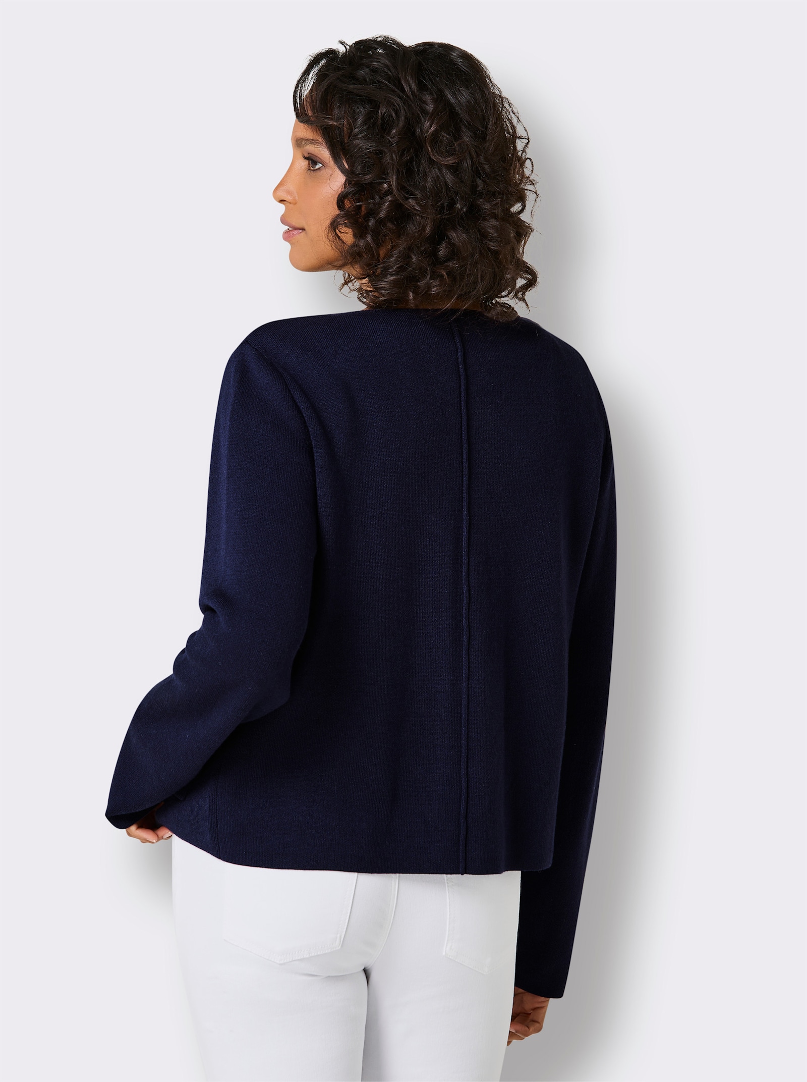 CREATION L PREMIUM Strickjacke mit Jacquard-Muster - marine