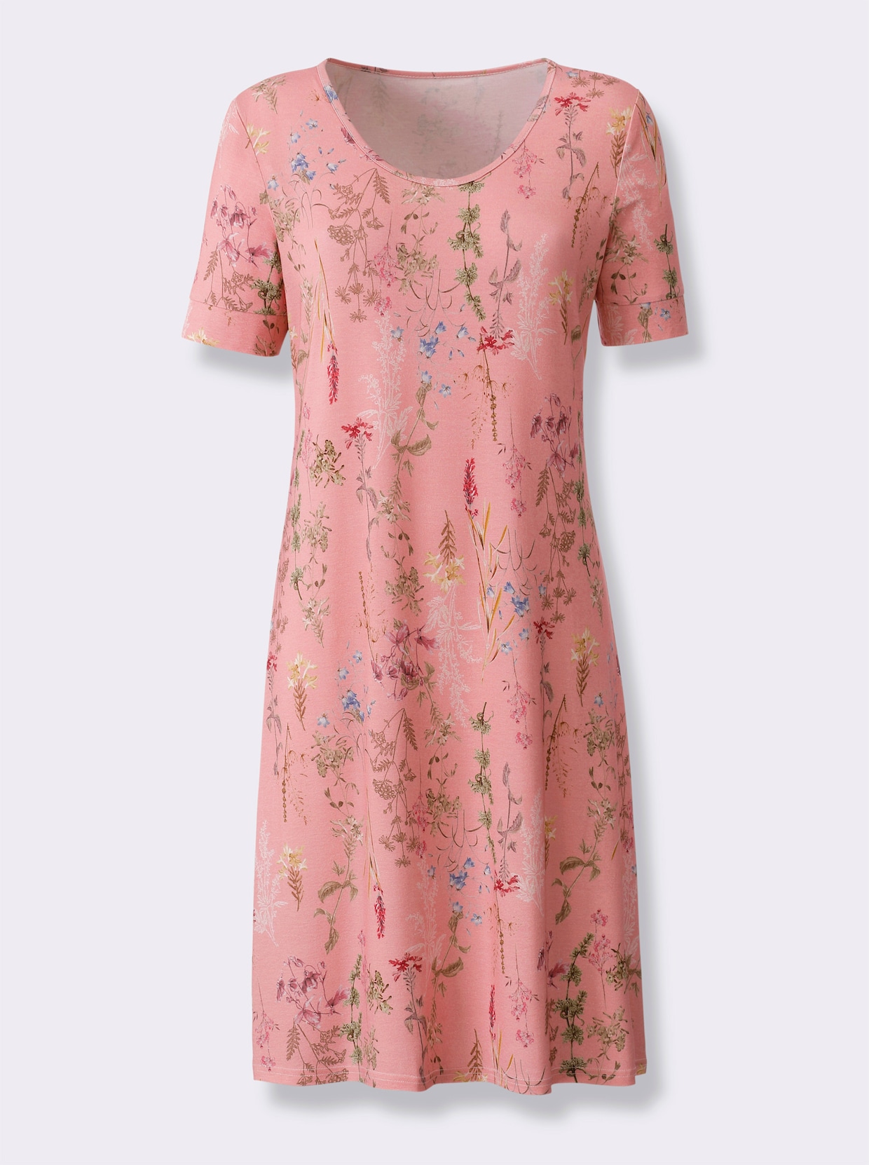 Jersey jurk - rozenkwarts bedrukt