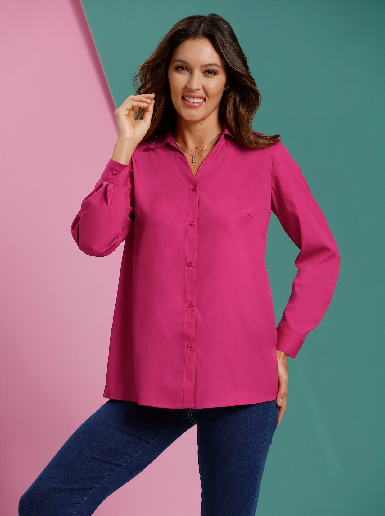 Longline blouse - pink