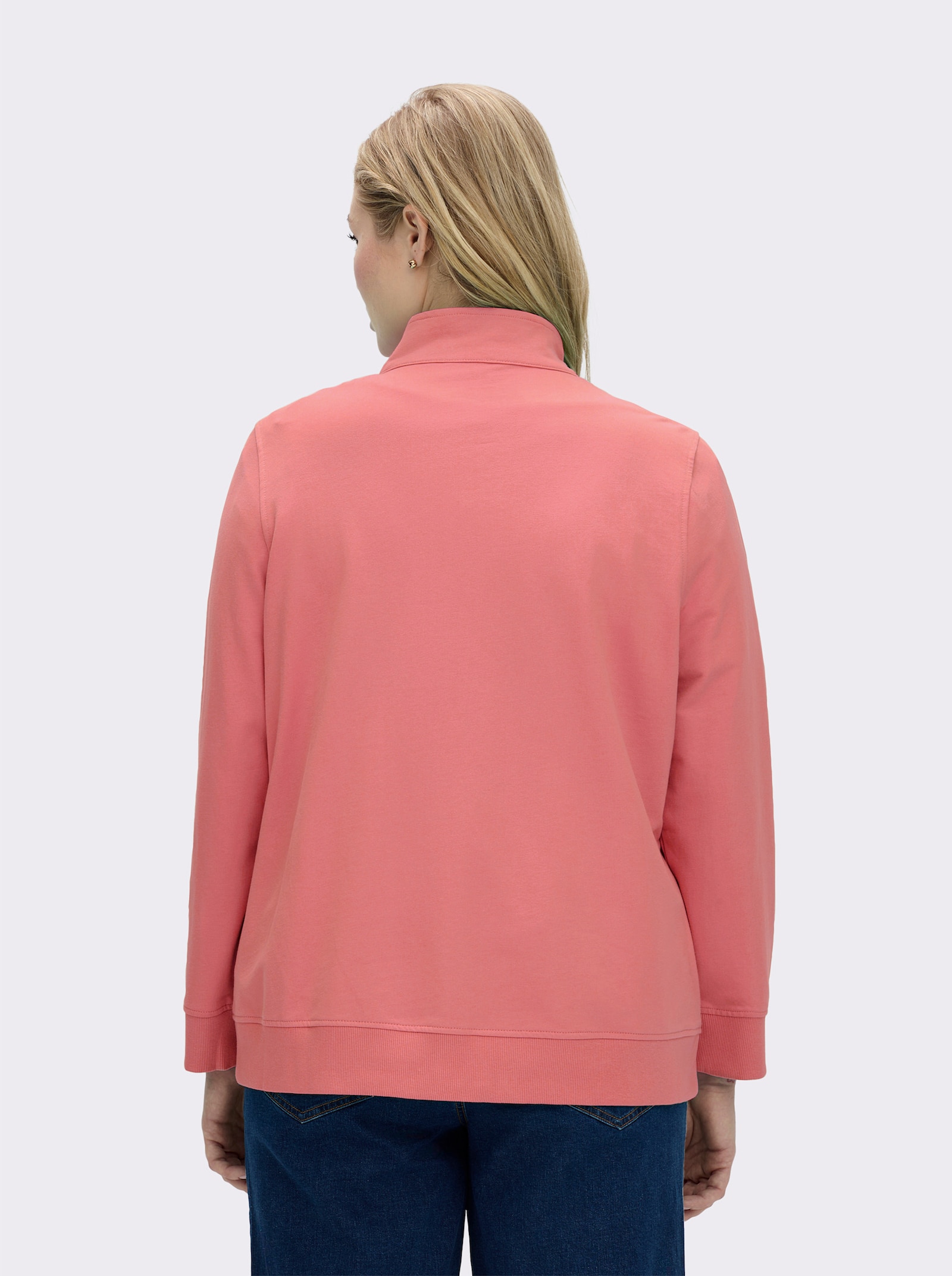 Shirtjacke aus reiner Baumwolle - lachsrot