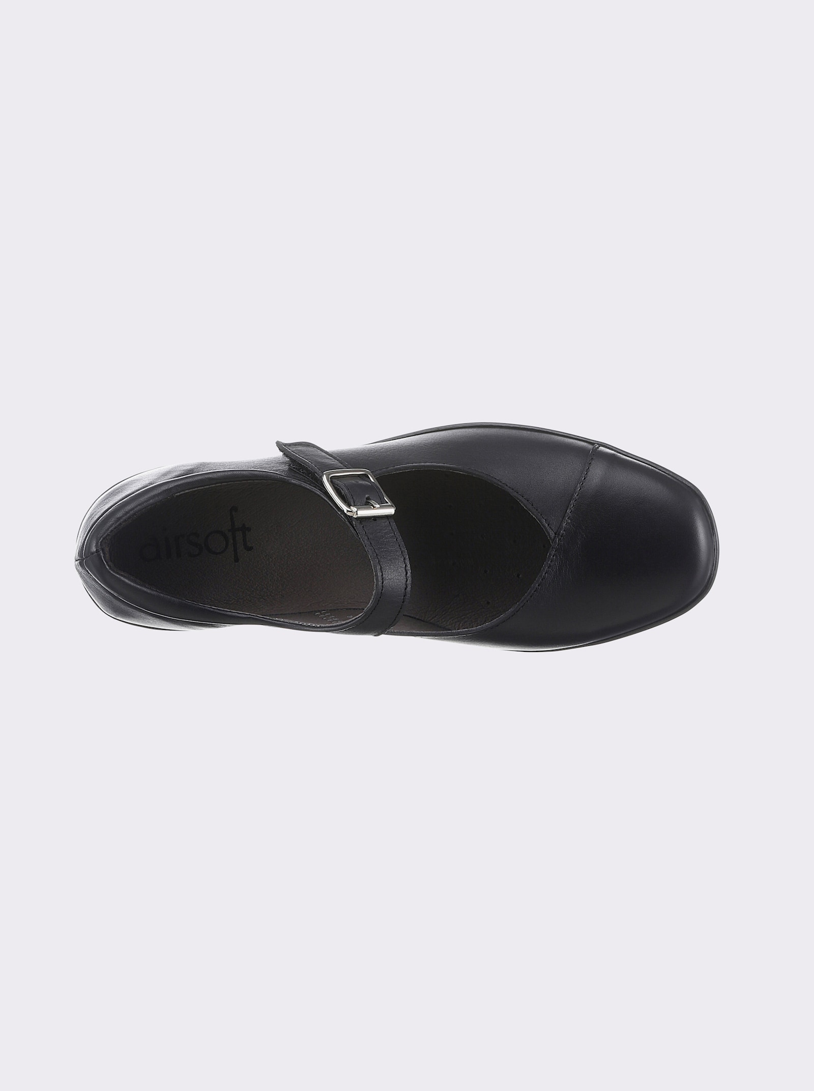 airsoft comfort+ Ballerina mit Klettverschluss - schwarz