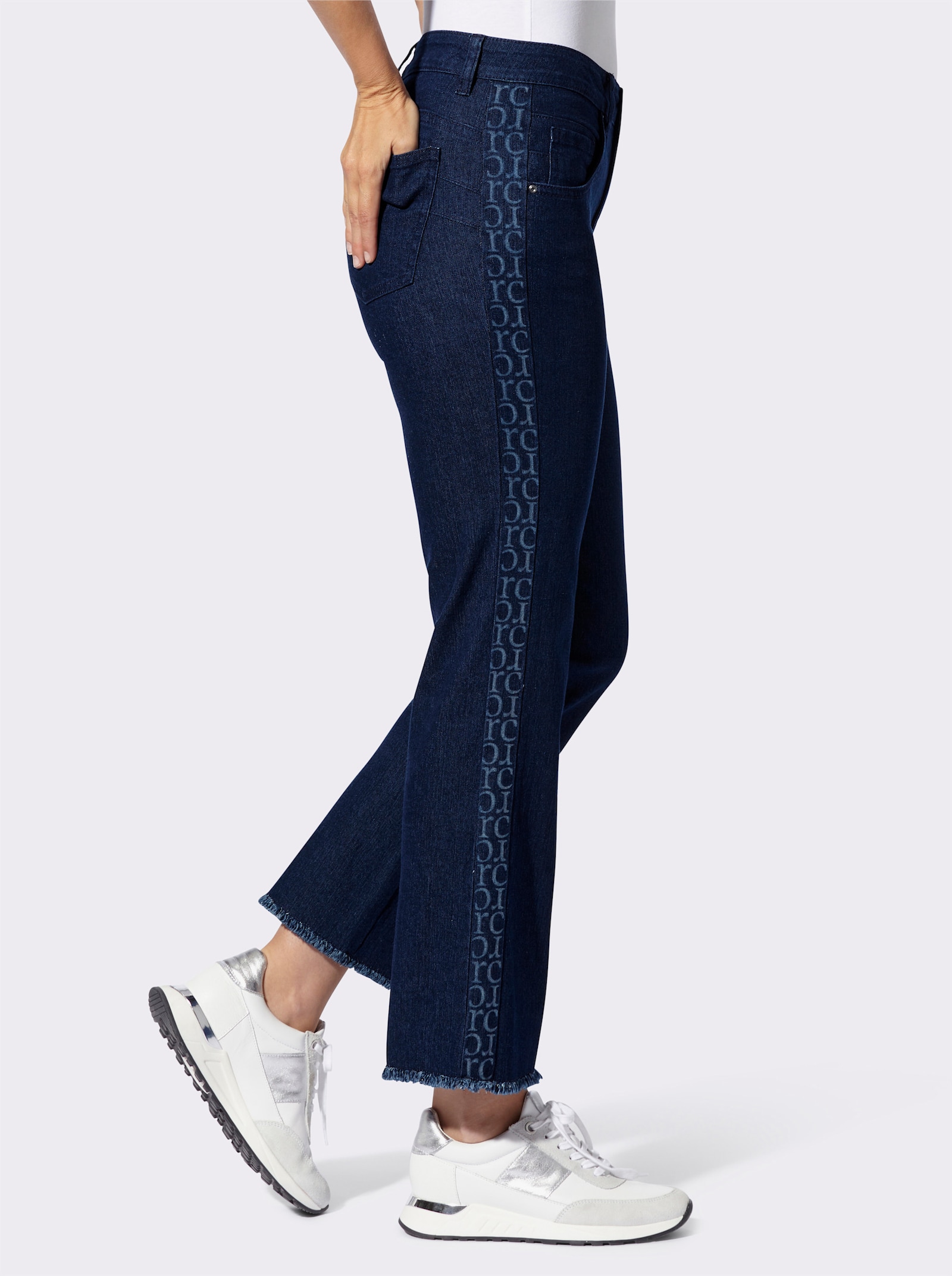 heine Push-up-Jeans mit Fransen am Saum - dark blue