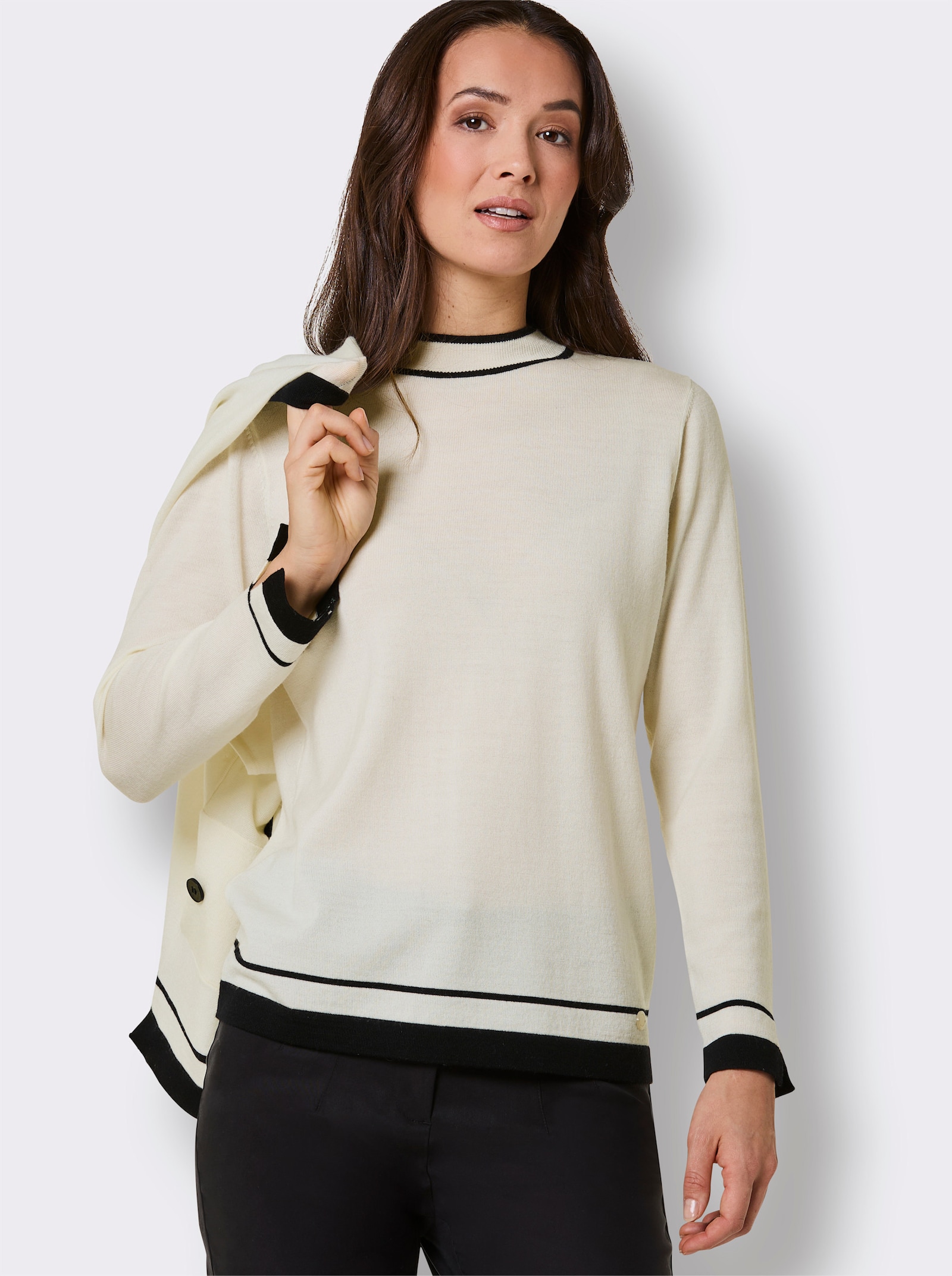 CREATION L PREMIUM Twin-Set - ecru-schwarz