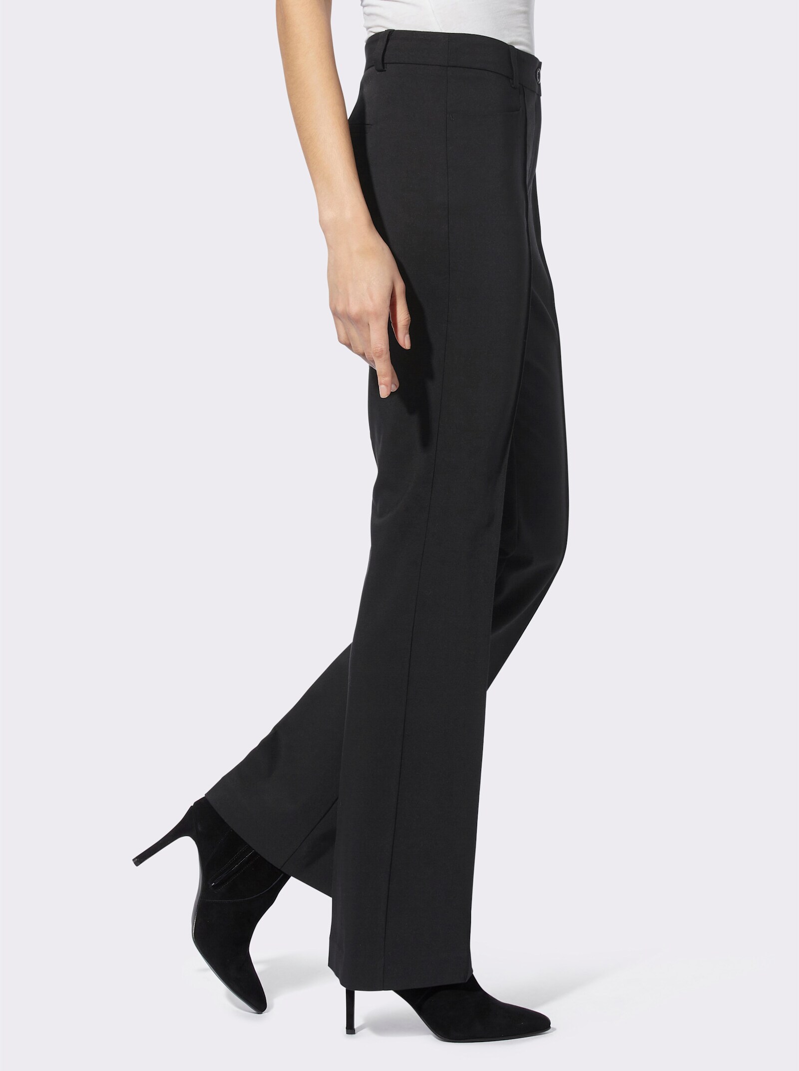 heine Bootcuthose mit Biesen und Bügelfalten - schwarz