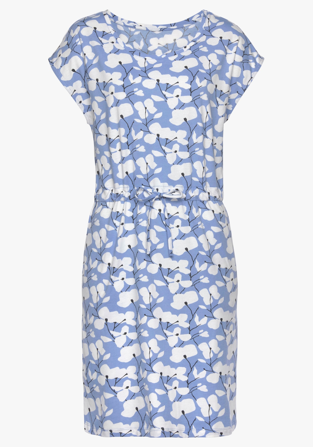 Beachtime Robe en jersey - bleu-crème imprimé