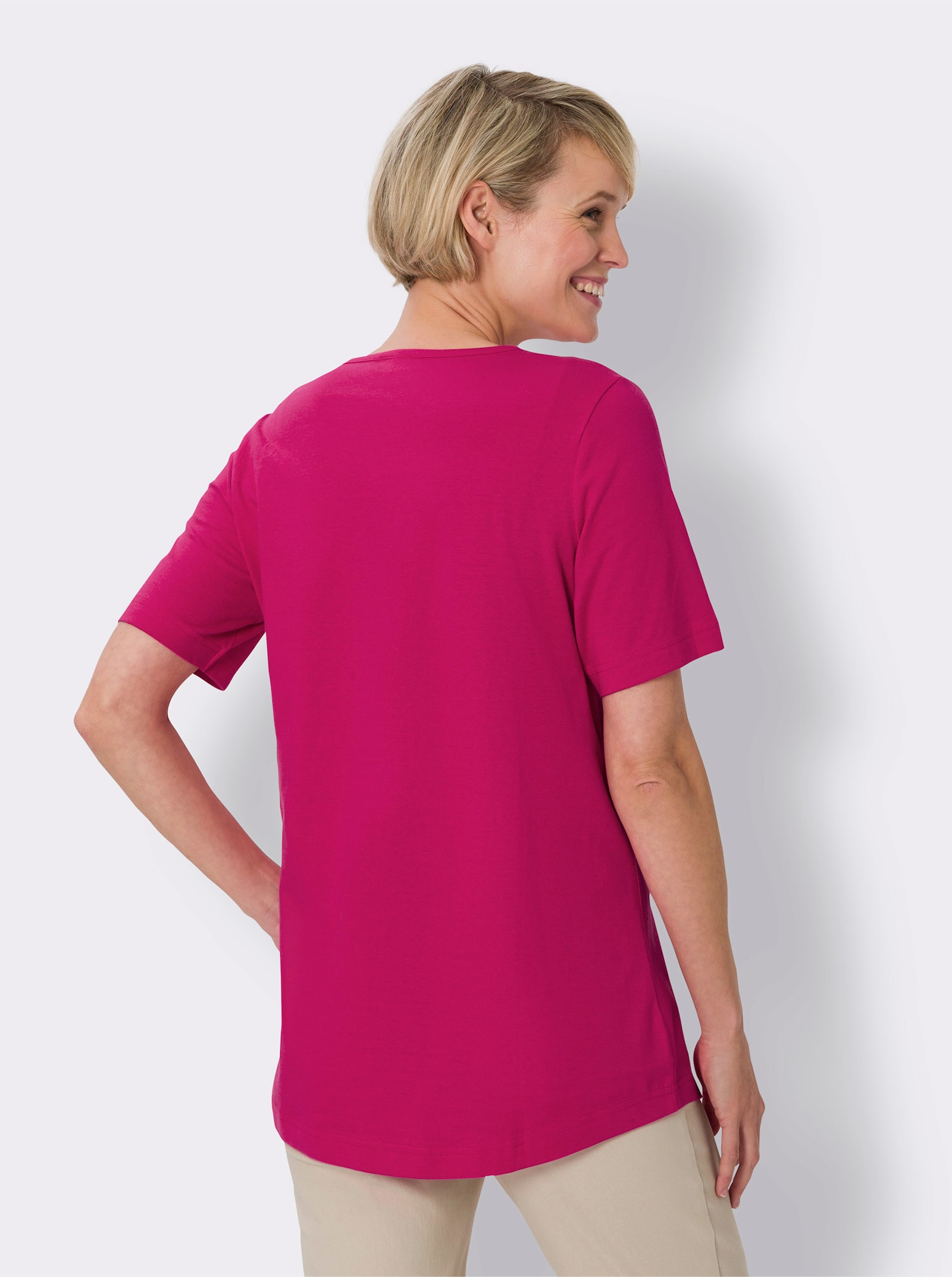 Longshirt im Doppelpack - royalblau + pink