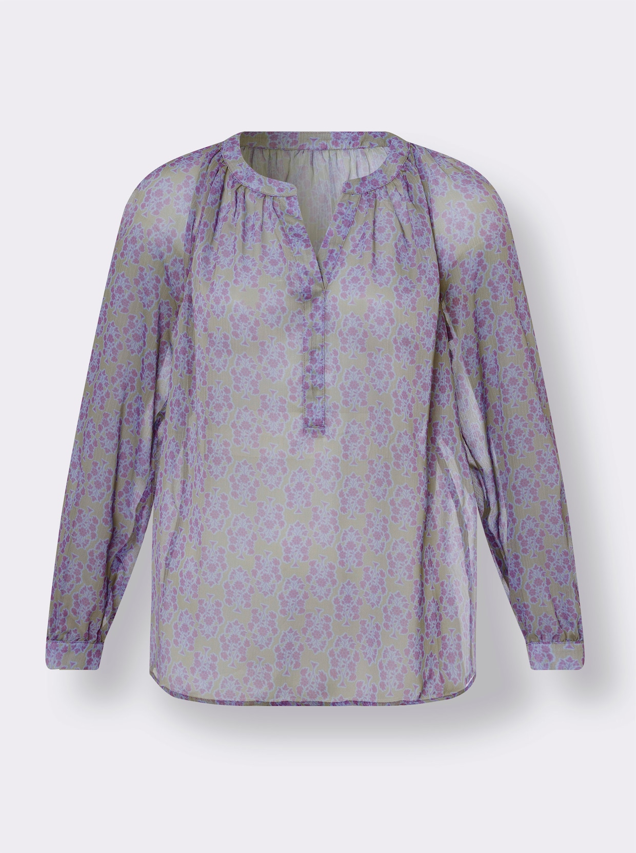 heine Chiffonblouse - leem/lavendel bedrukt