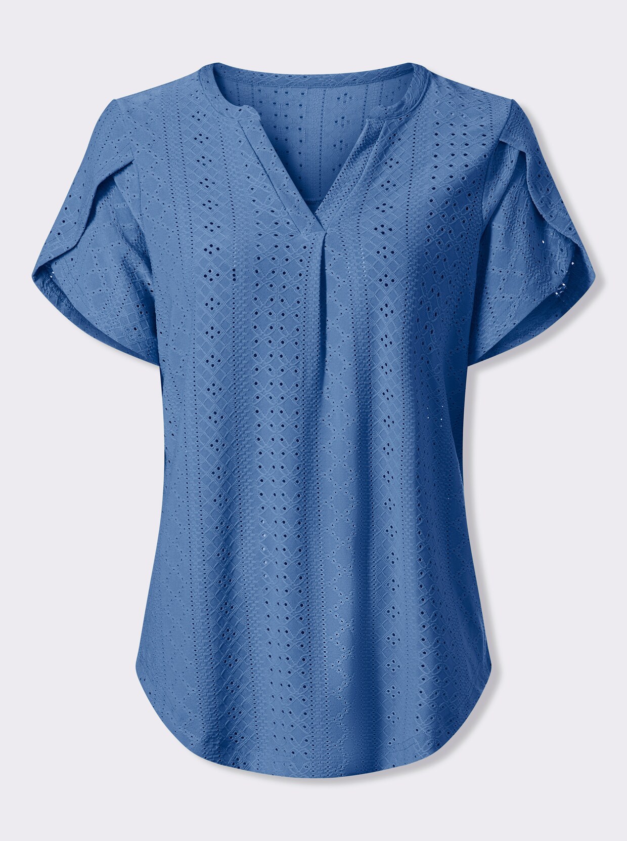 Kurzarmshirt - mittelblau