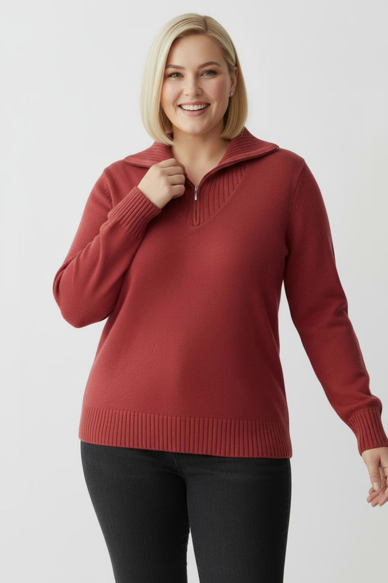 Troyer mit breiten Rippabschlüssen - korallenrot