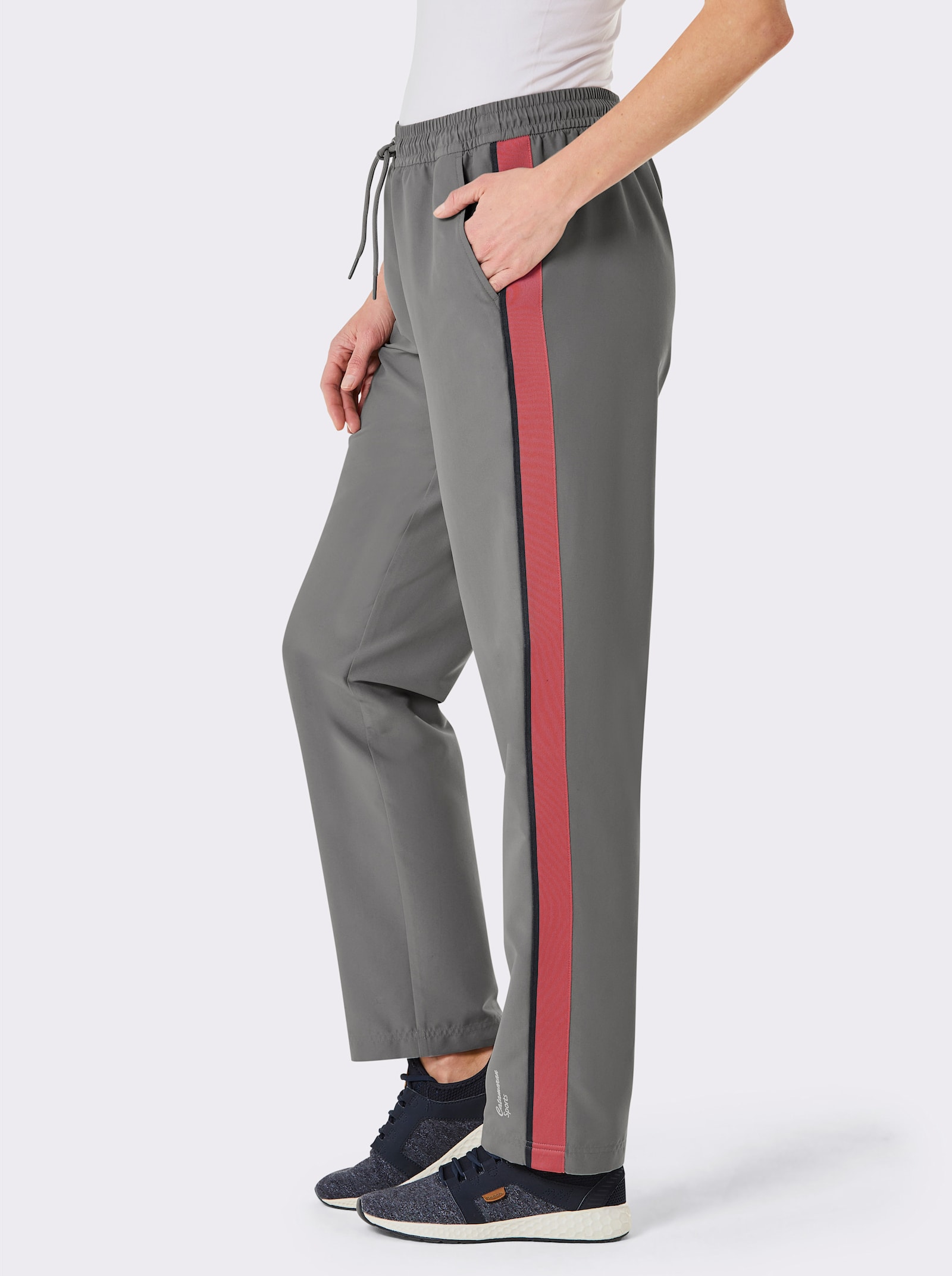 Catamaran Sports Funktionshose mit Kontraststreifen - grau-grapefruit