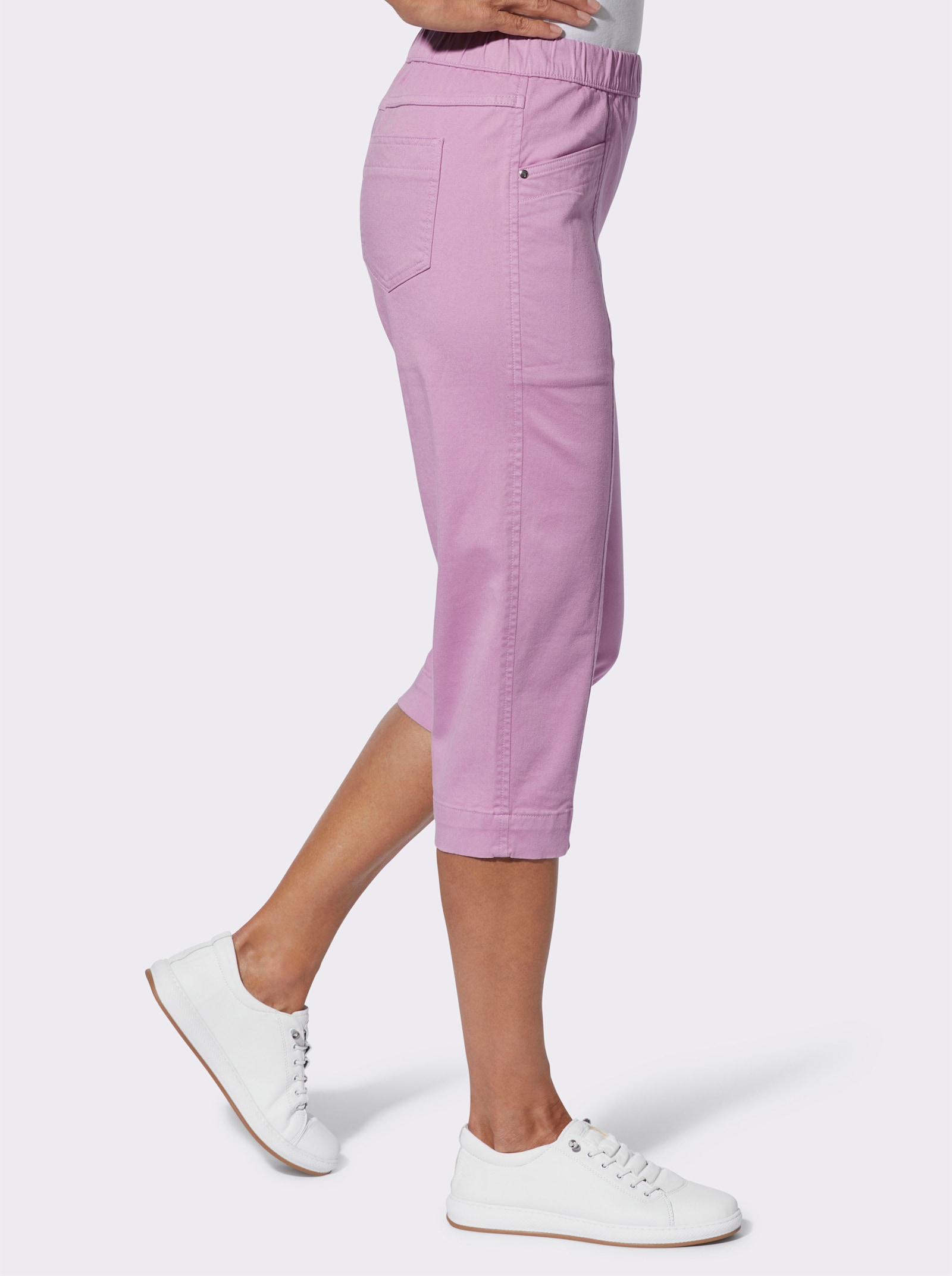 Caprijeans mit Dehnbund - orchidee