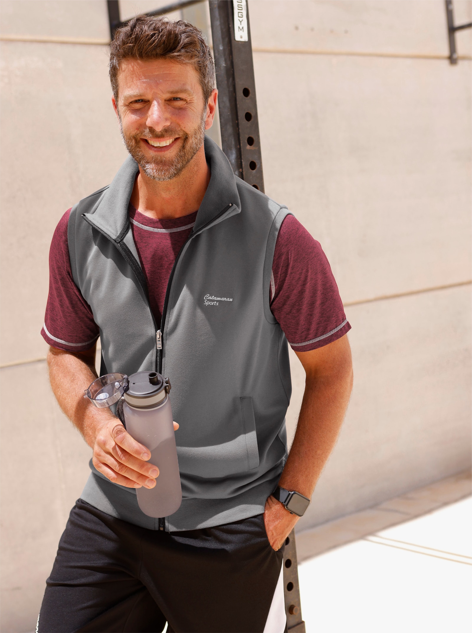 Catamaran Sports Sweatvest met zijzakken - antraciet
