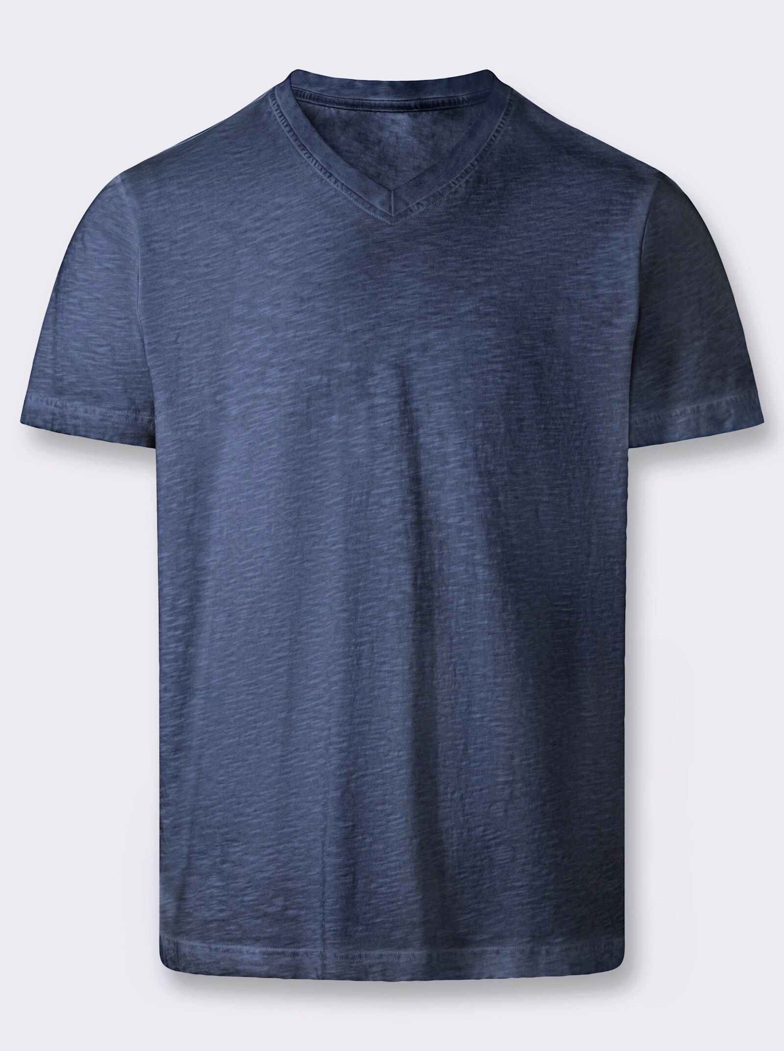 Kurzarmshirt aus reiner Baumwolle - marine