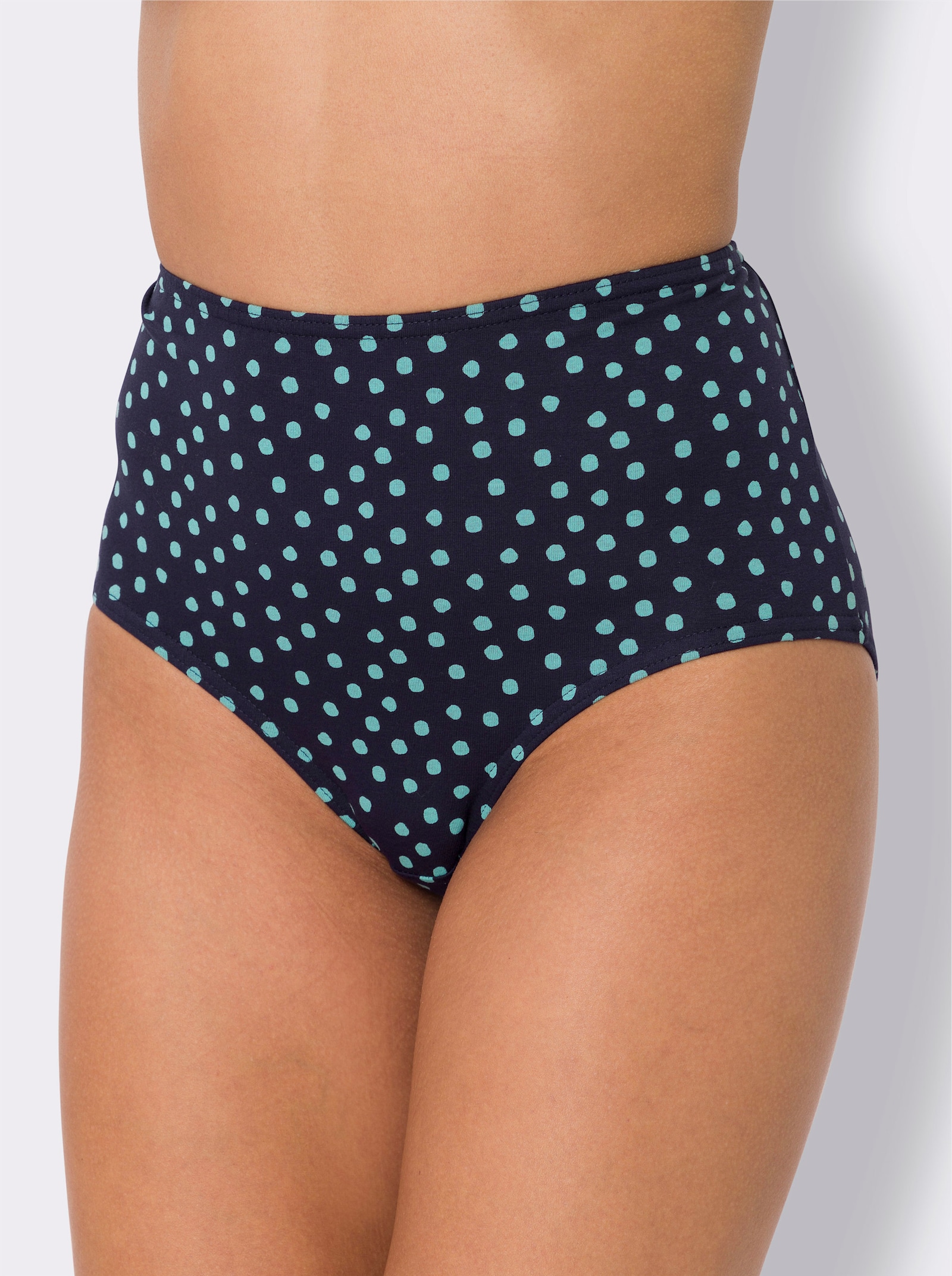 Hög trosa, enkelstickad trikå - marin-ocean