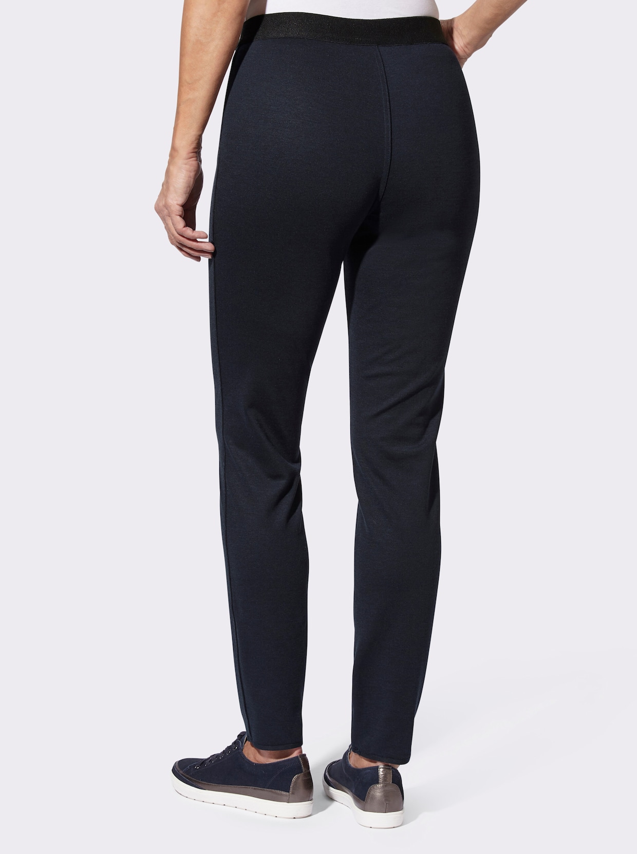 Stehmann Comfort line Broek - marine/rookblauw bedrukt