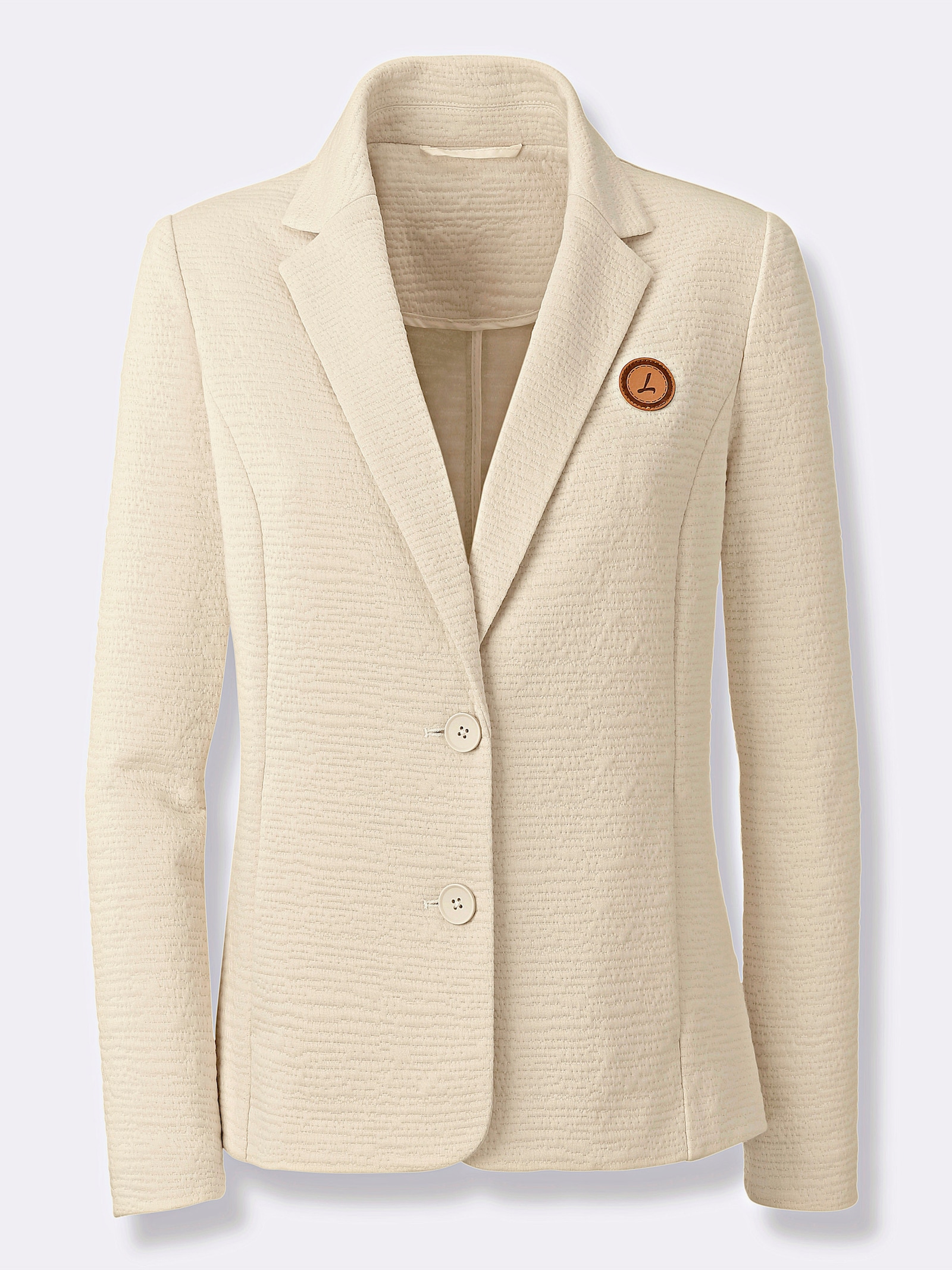 Džersej. blejzer z interlocku - slonovinová