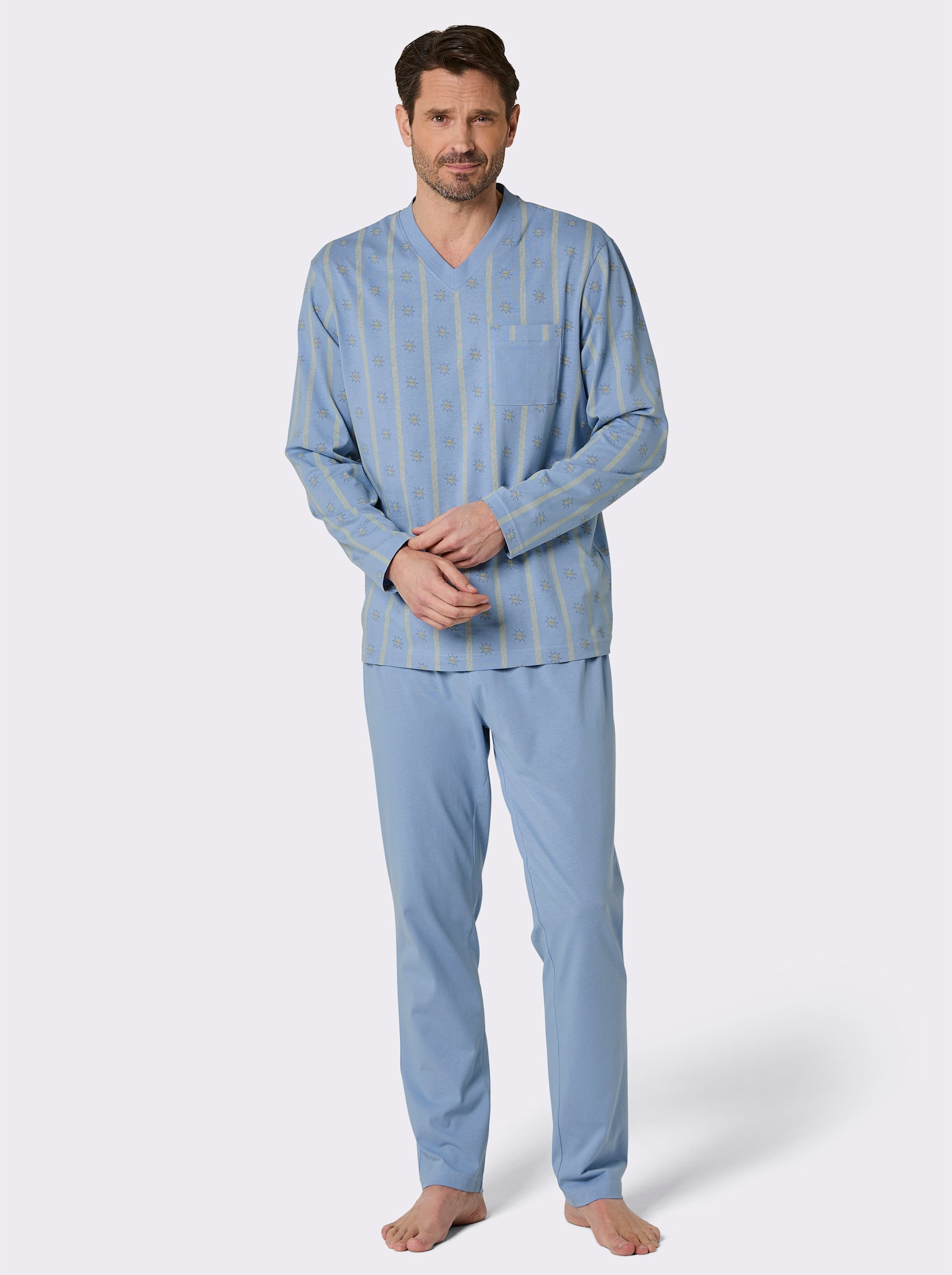 wäschepur men Schlafanzüge - bleu + salbei