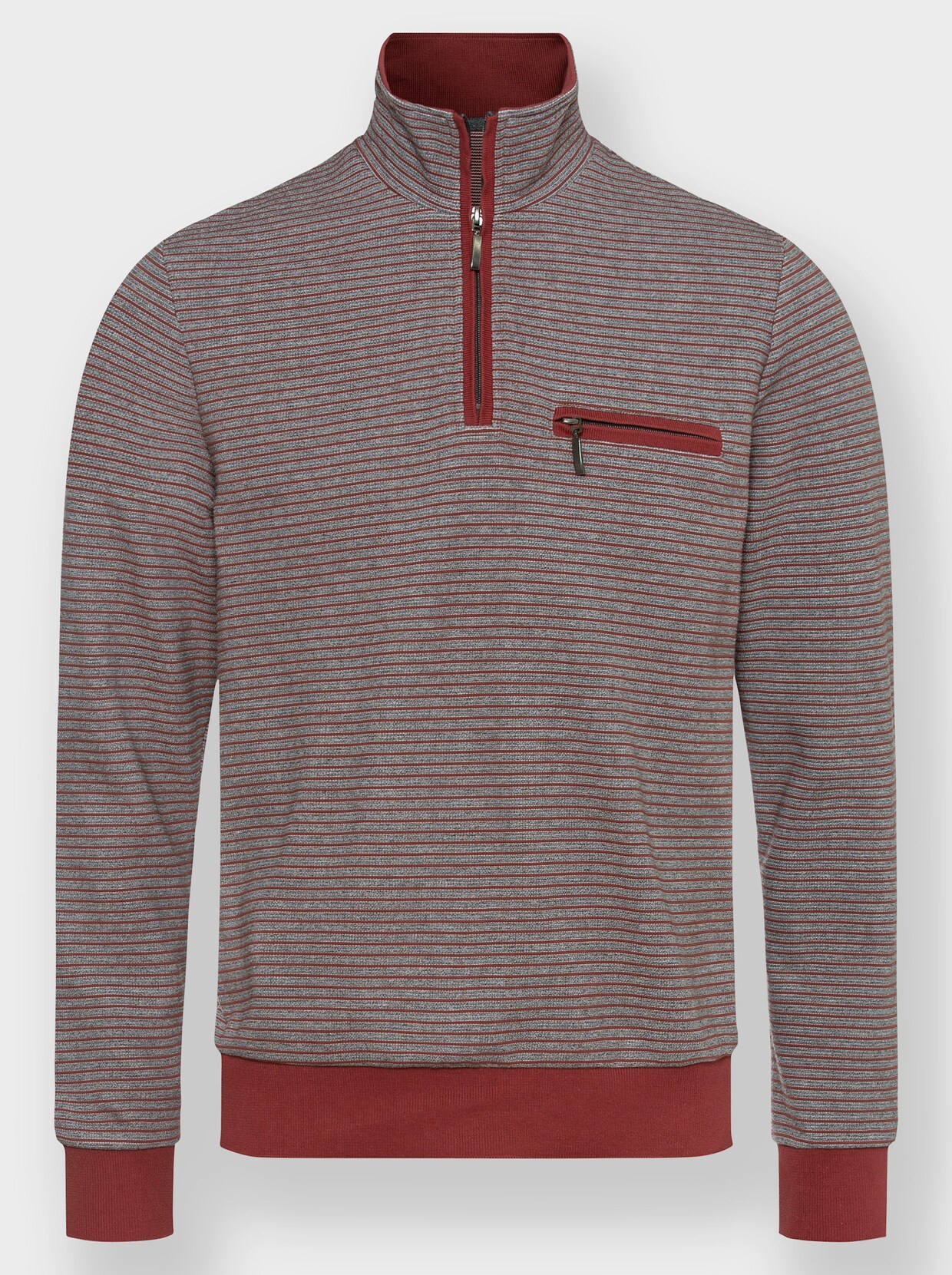 Marco Donati Longsleeve - roodbruin gestreept