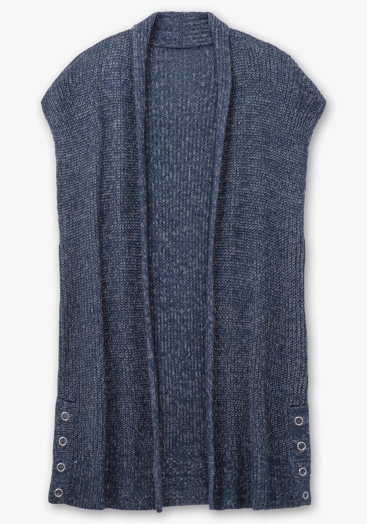 Strickweste aus meliertem Garn - rauchblau-meliert