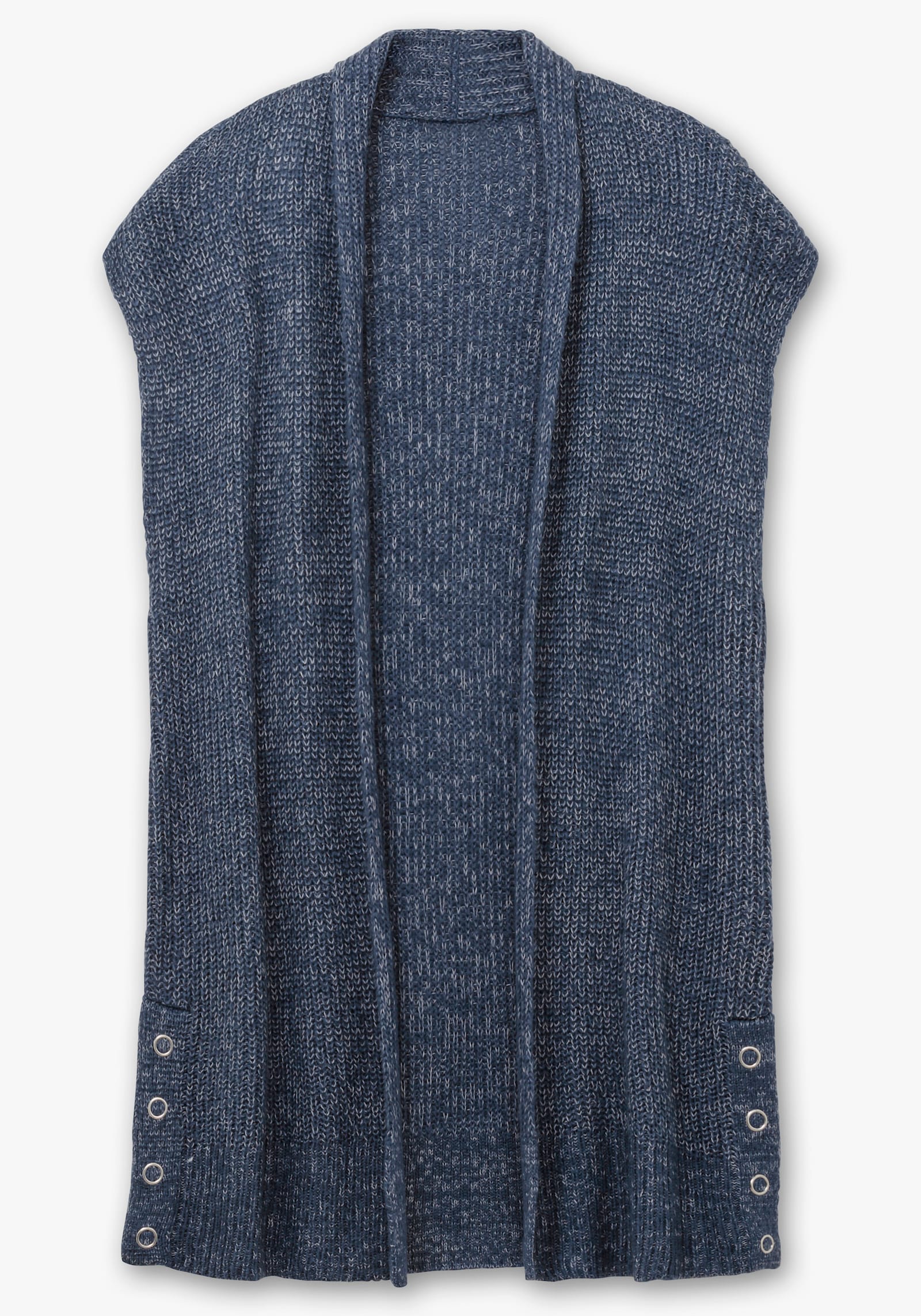 Strickweste aus meliertem Garn - rauchblau-meliert