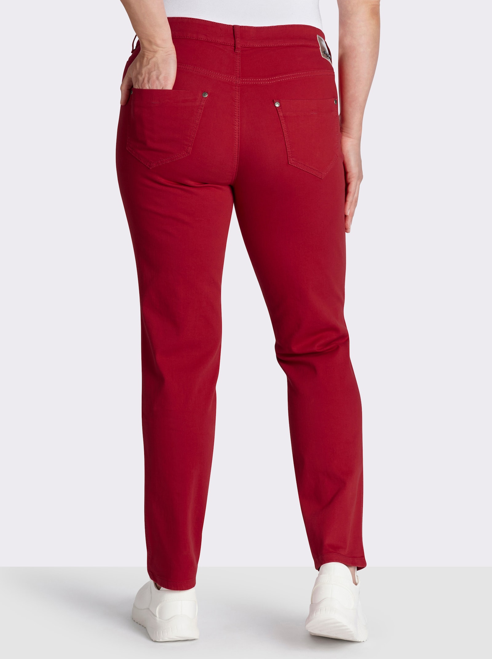 Ascari Stretch-Jeans in Röhren-Form - rot