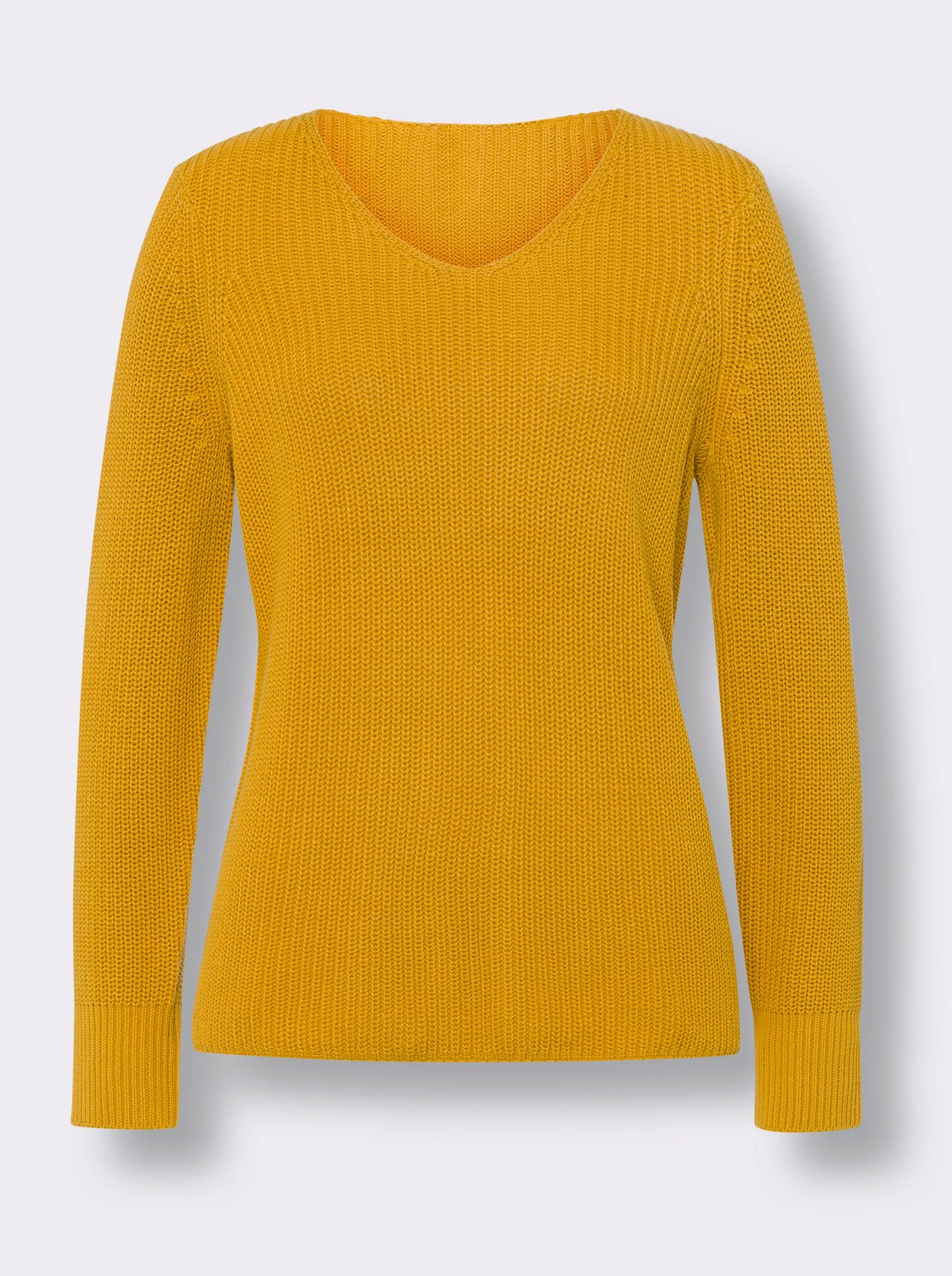 Pullover met V-hals - oker